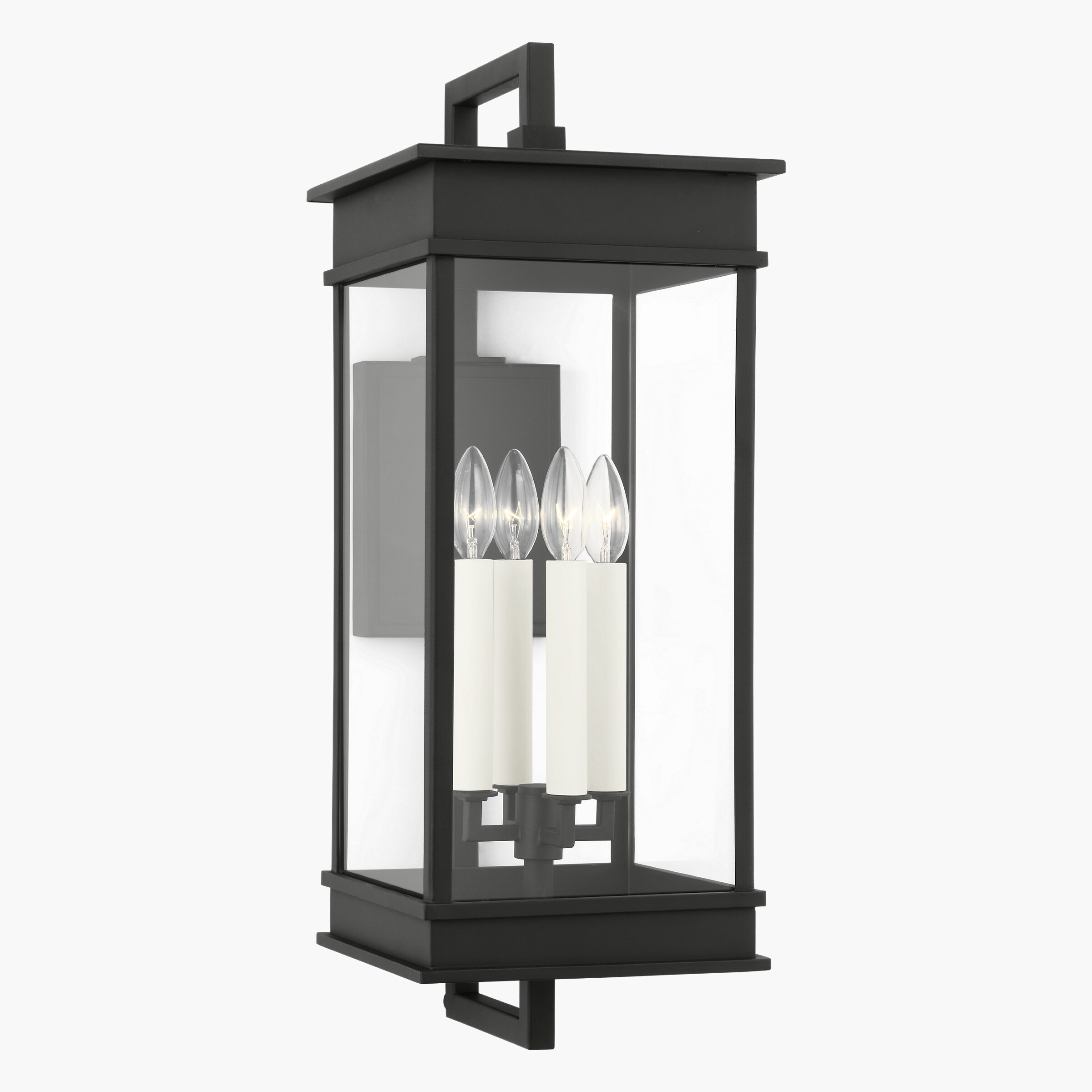 Generation Lighting Cupertino 4 -Light 25.625-in H Black Hardwired Motion Sensor Outdoor Wall Light