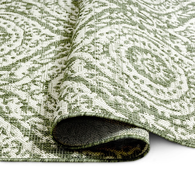 Nicole Miller 5 X 7 Light Green Indoor Outdoor Area Rug In The Rugs Department At Lowes Com
