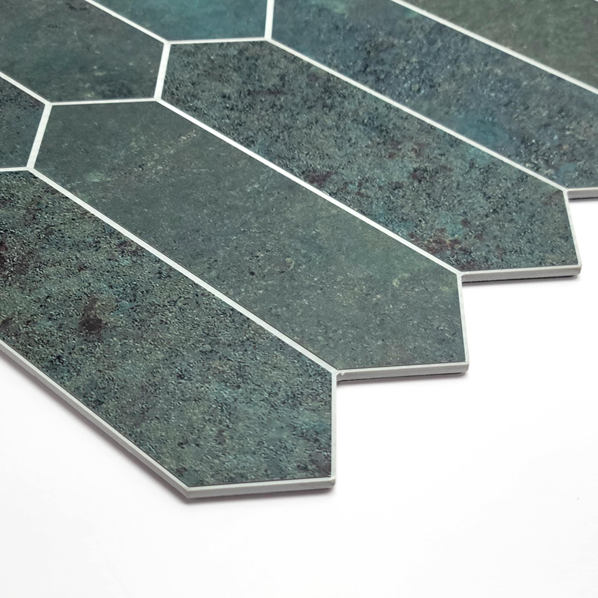 12" x 11.22" Stone Mix Peel & Stick Hexagon Mosaic Tile