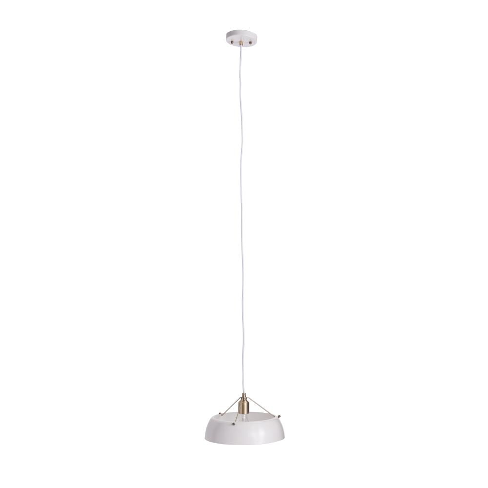 Boston Loft Furnishings ATG8429301LT Nawil White and antique brass Modern/contemporary Drum Medium Hanging Pendant light