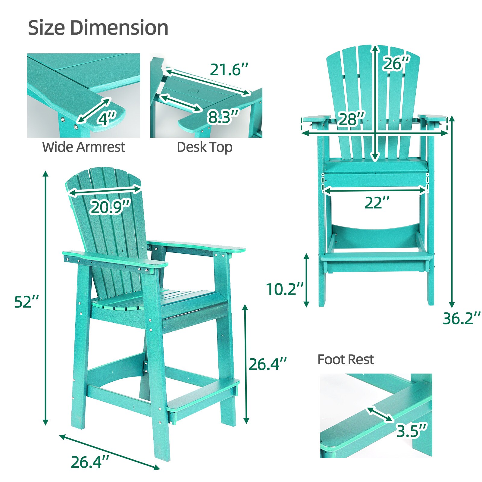 Aoodor A305-PLELE Patio-Chairs - View #2