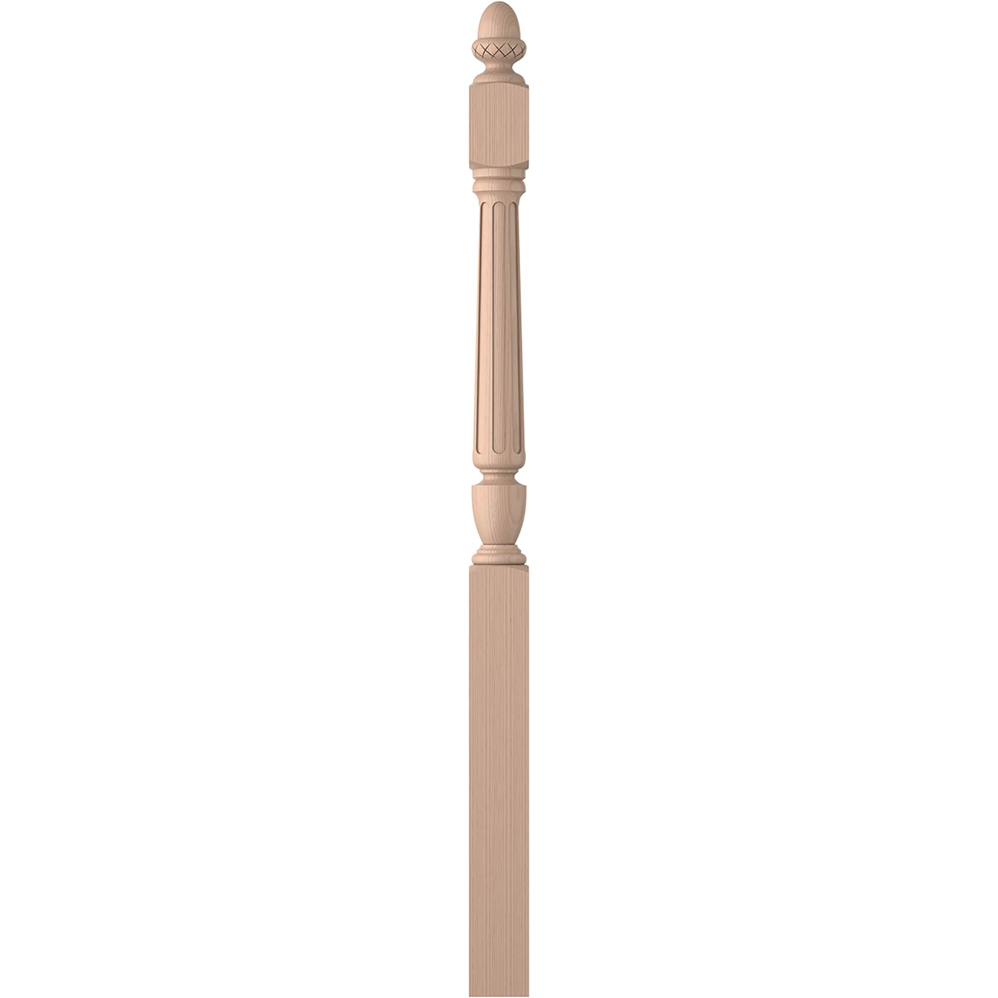 L.J. Smith Stair Systems LJF-3042-M Regent 3.5-in x 57.75-in Unfinished Maple Starting Stair Newel Post