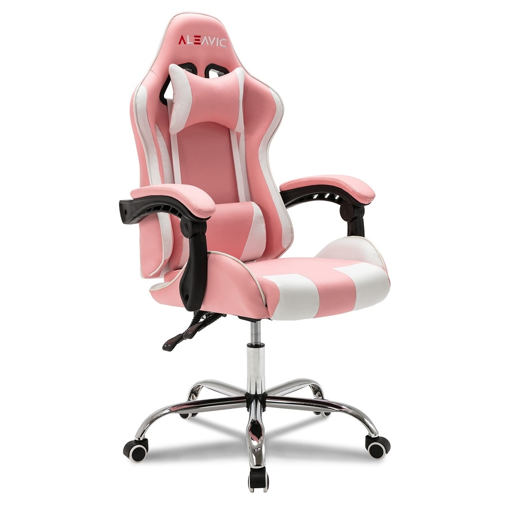 DYHOME KX6031-1PW Gaming Chair Ergonomic Gamer Chair with Adjustable Headrest and Lumbar Support Reclining Computer Game Chair High Back
