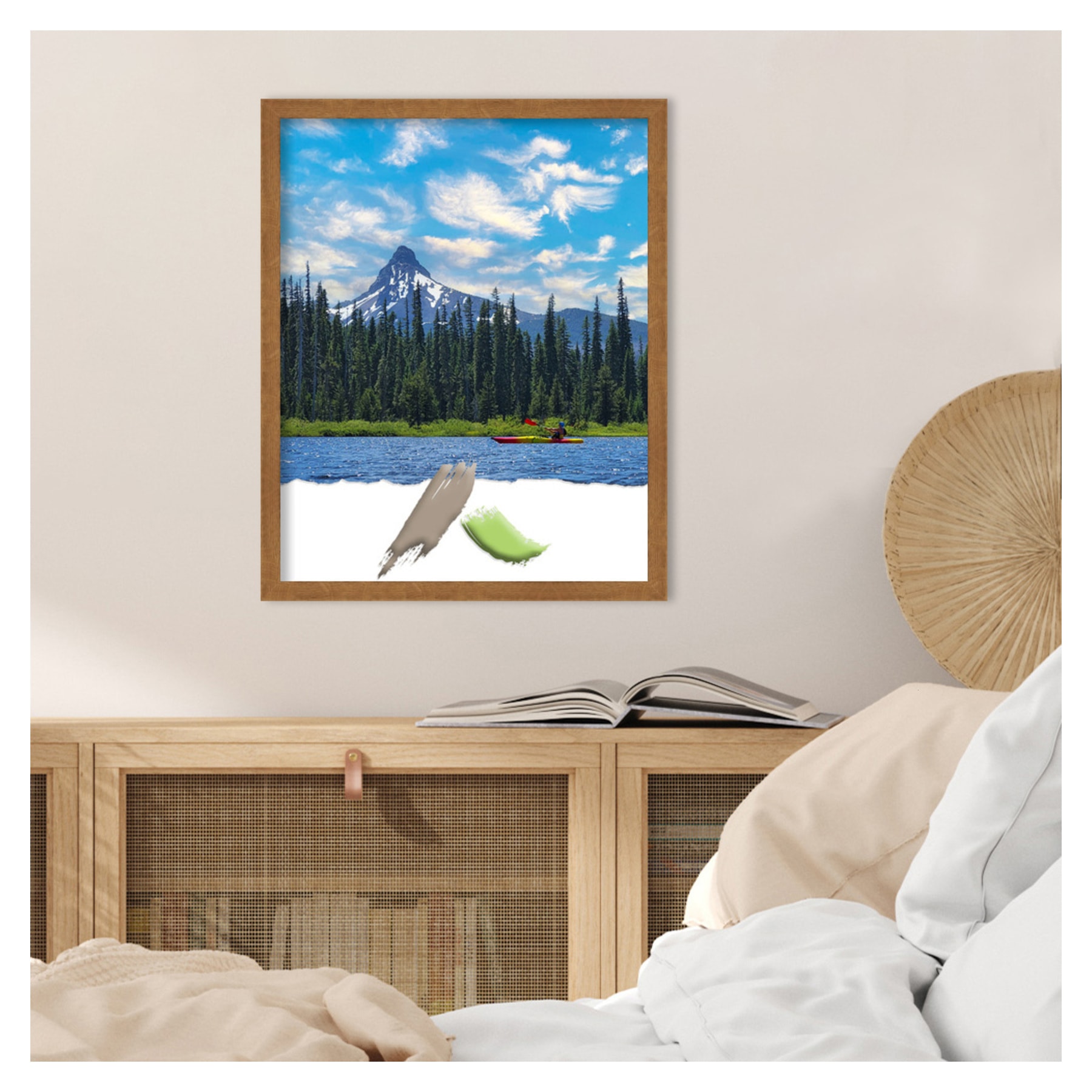Amanti Art Carlisle Blonde Narrow Wood Picture Frame Opening Size 16x20 in.