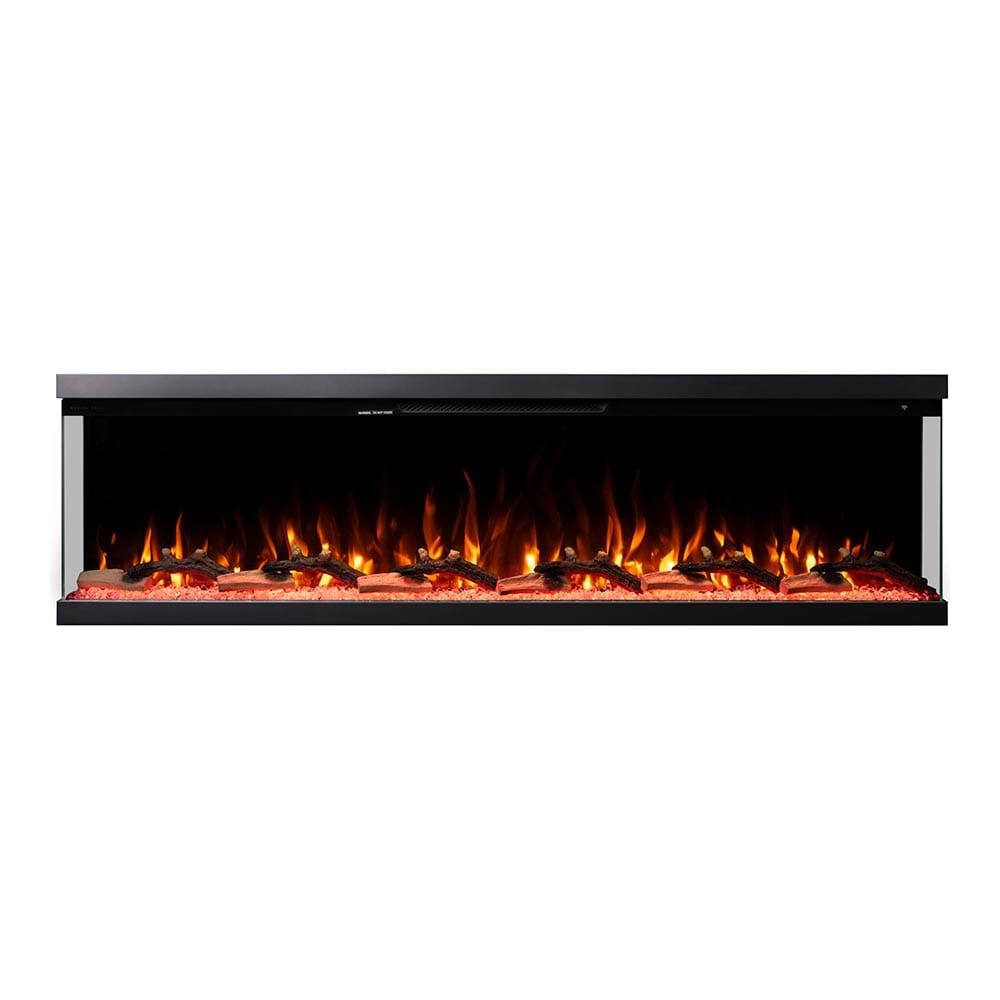 Modern Ember ME-72-3SV 72-Inches W Black Wall mount Fan-forced Wall-mount Electric Fireplace with Remote Control Included