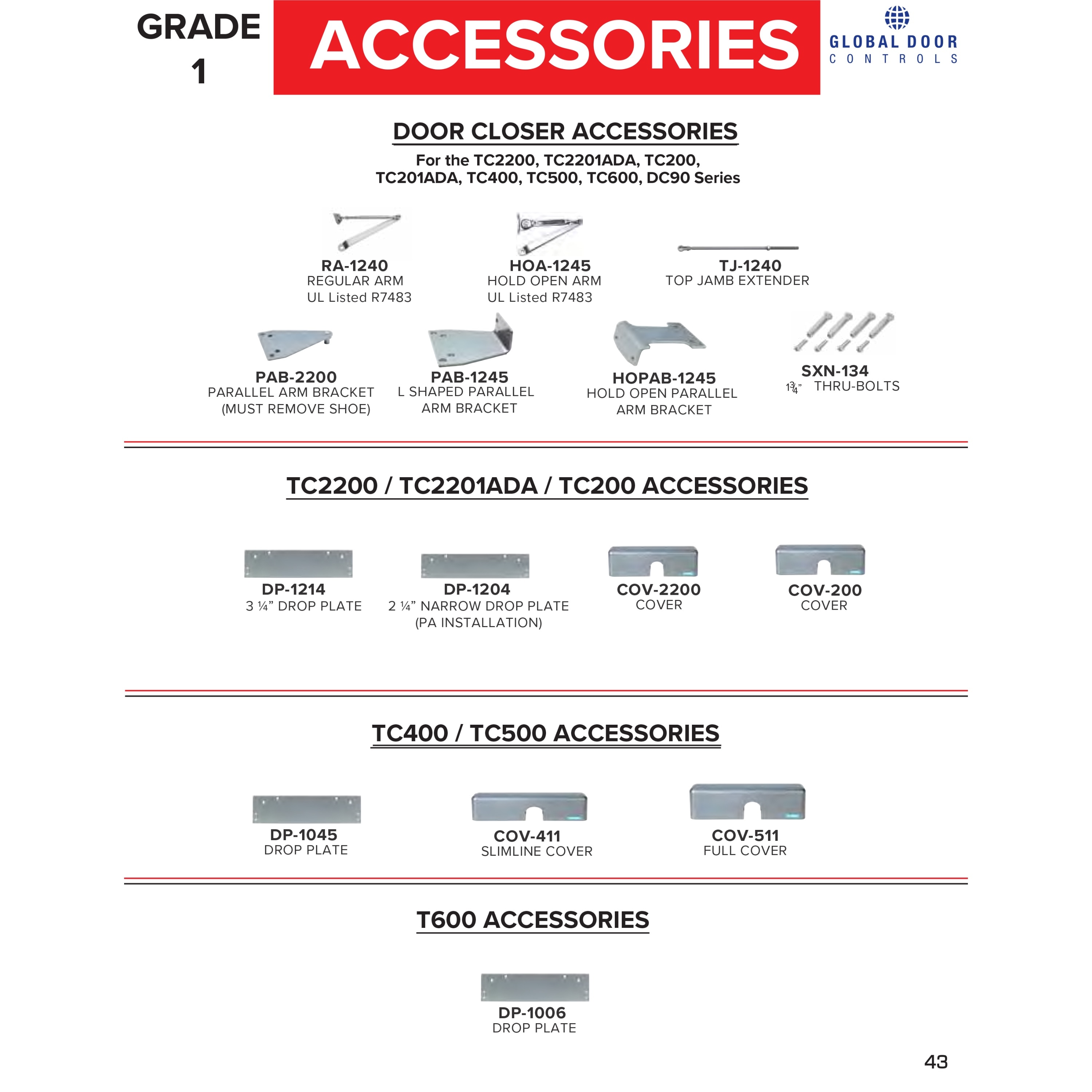 Global Door Controls HOA-1245-DU Door-Closures - View #2