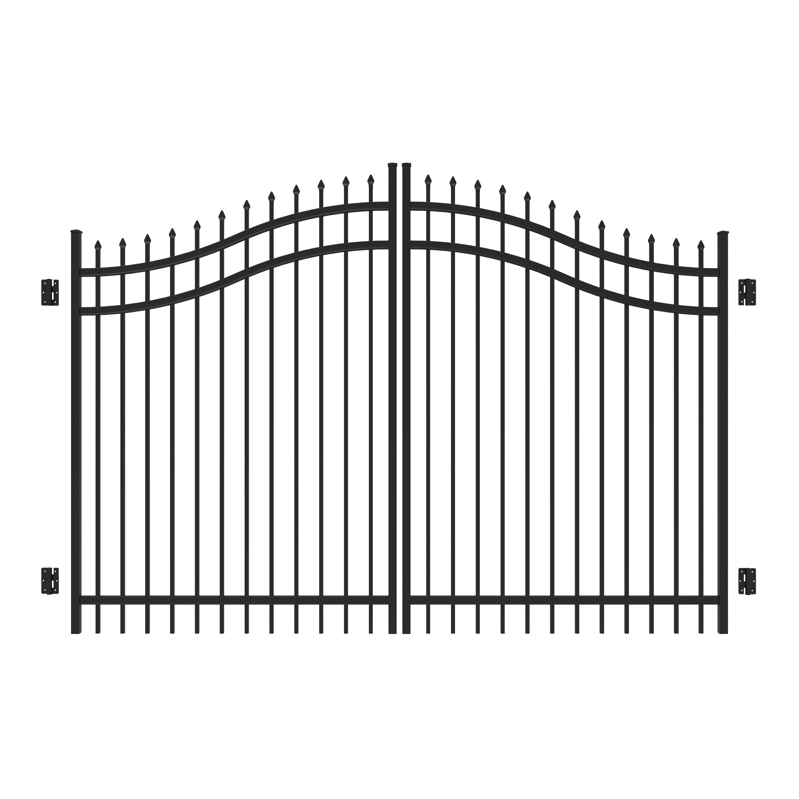 Freedom Providence 6-ft H x 10-ft W Black Aluminum Spaced Picket Arched-top Decorative Fence Gate