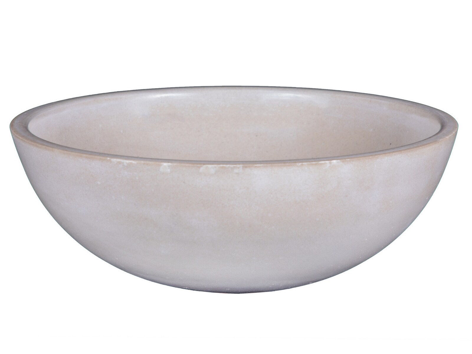 Eden Bath Cream Concrete Vessel Round Modern Bathroom Sink (14.2-in x ...