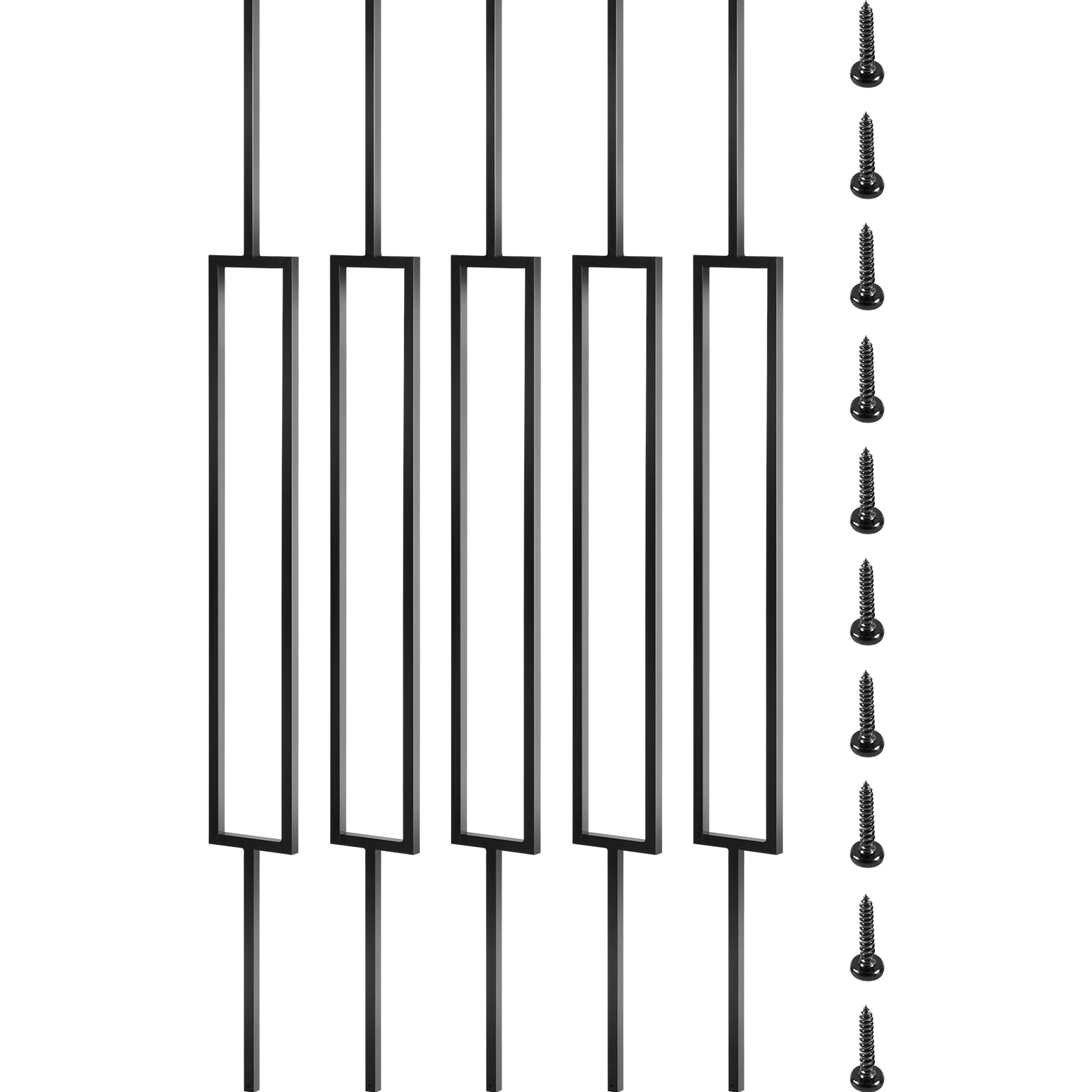 VEVOR TZLGFXYC44LG89MX5V0 1/2-in x 1-in x 38-in Classic Composite Series Iron Metal Square Deck baluster (