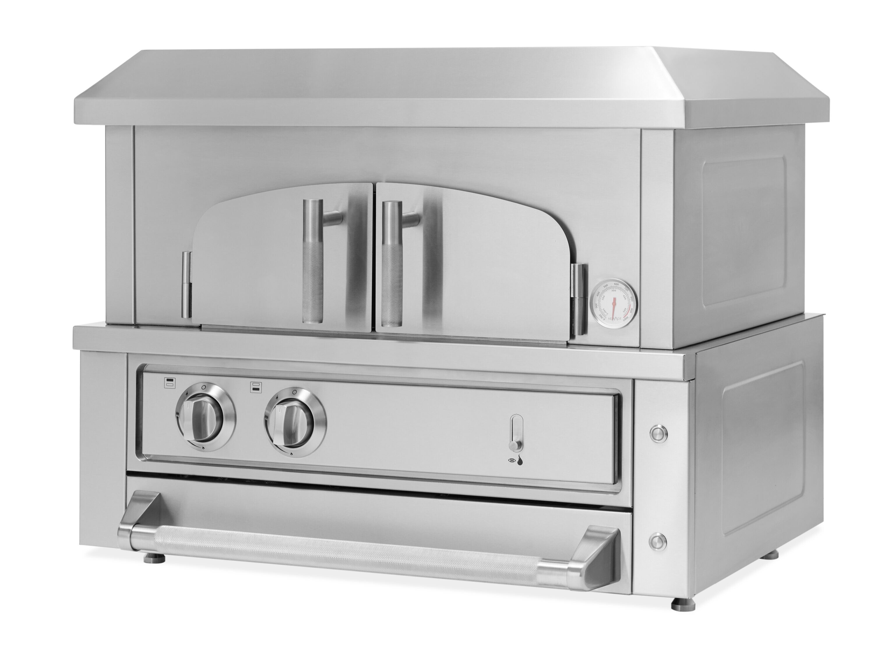 NewAge Products 67986 Outdoor Kitchen Platinum Countertop Pizza Oven Cordierite Hearth Liquid propane Outdoor Pizza Oven
