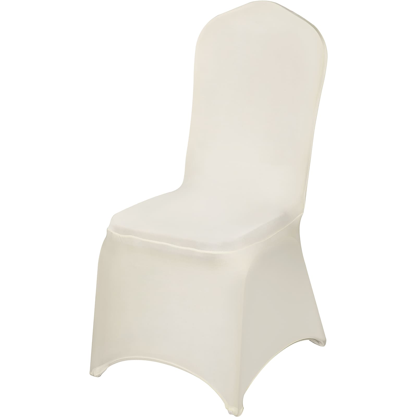 Spandex Chair Cover - w/Folding Chair Seat Strap ~ Ivory