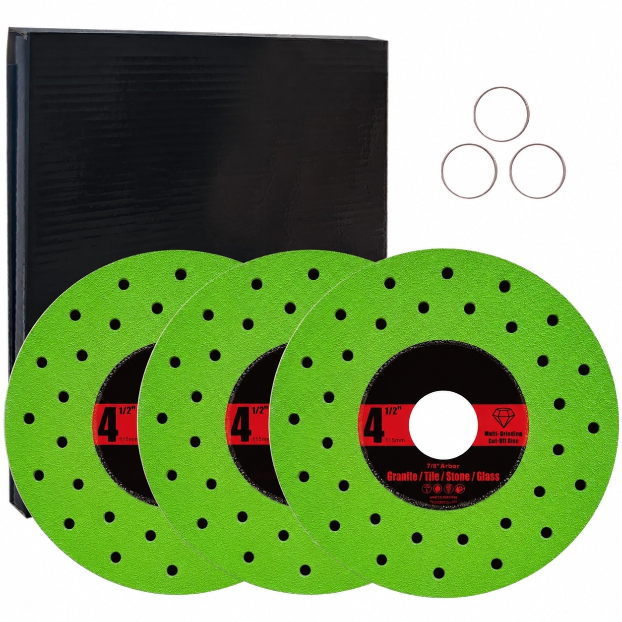 Misopily  4-1-2 in Diamond Saw Blades for Angle Grinder Multi-Purpose Cut Off and Grinding Disc for Porcelain Glass Ceramic Marble Stone 7-8