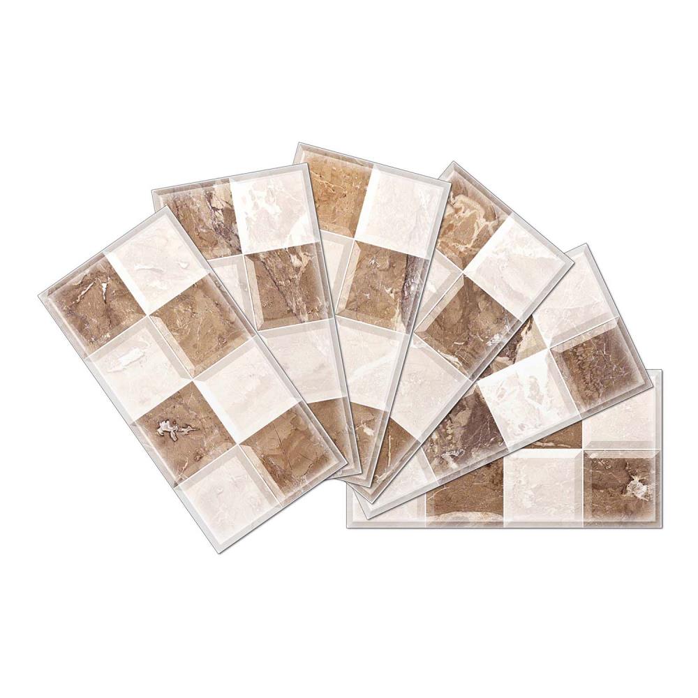 Instant Mosaic 7750101 Upscale Designs 64-Pack Multicolor 3-in x 6-in Glossy Glass Random Wall Tile