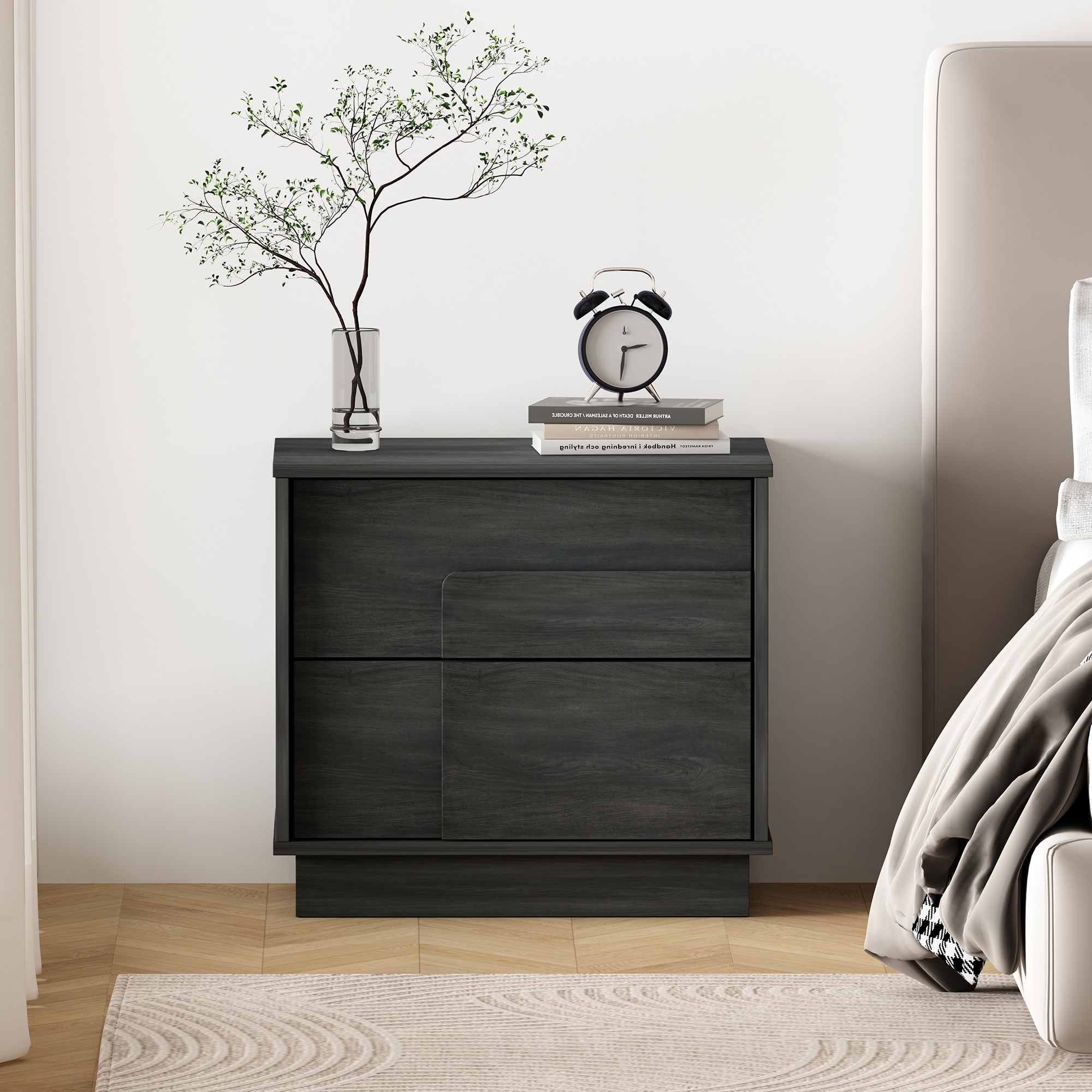 Manhattan Comfort NS003-GY Charcoal Grey Nightstand