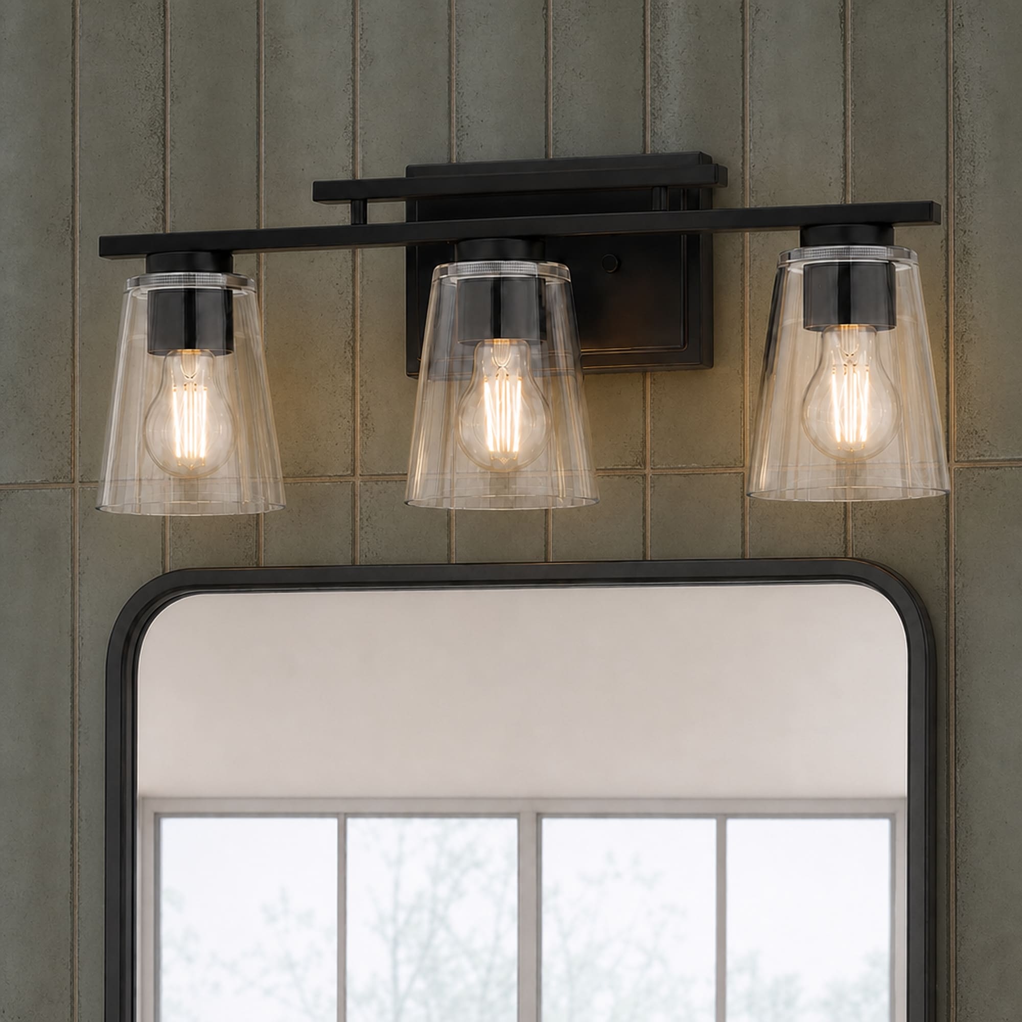 Cascadia Sedona 22-in 3 Light Matte Black Modern/contemporary Bathroom Vanity light