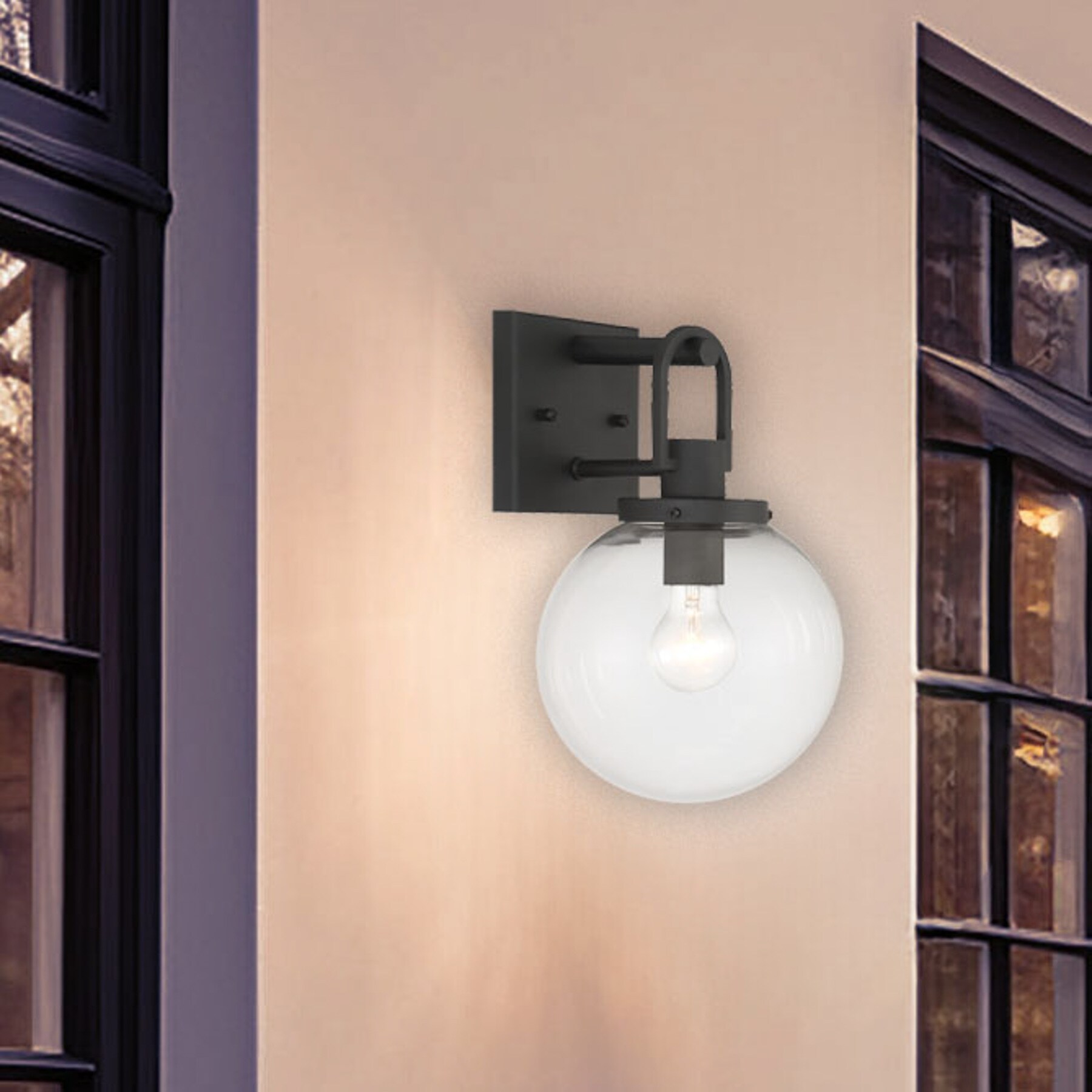 The Great Outdoors 73360-66 Wenston 1 -Light 13-in H Matte Black Hardwired Outdoor Wall Light
