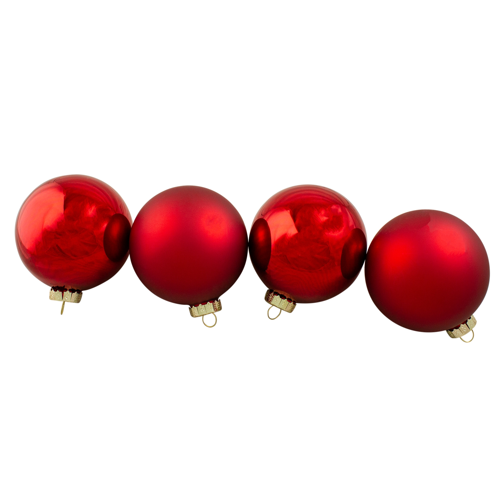 Northlight 32625592 4 -Pack Red Standard Indoor Ornament set