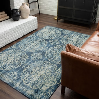 Mohawk Home Prismatic 4 X 6 Navy Indoor Trellis French Country Area Rug In The Rugs Department At Lowes Com
