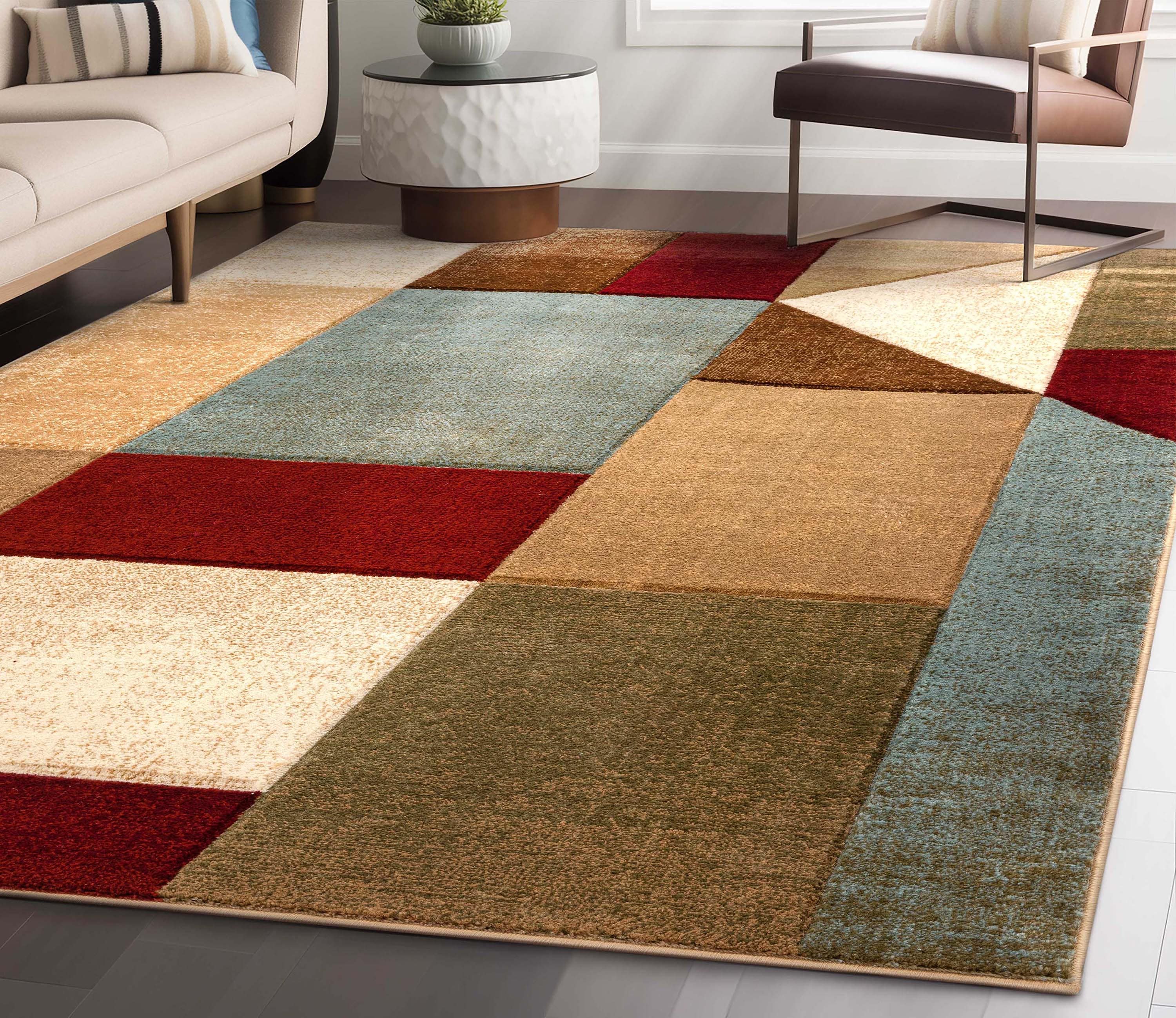 Well Woven GV-111-5 Good Vibes 5 x 7 (ft) Polypropylene Multi Rectangular Indoor Geometric Mid-Century Modern Area rug