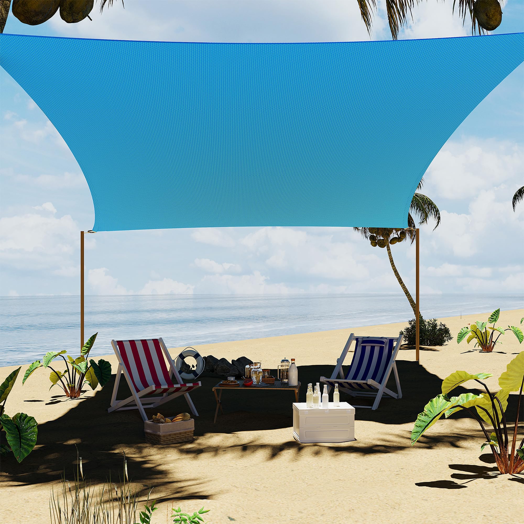 GarveeLife - 8X10FT Sun Shade Sail Rectangle Shade Cloth Canopy Sunshade for Patio UV Block Outdo...