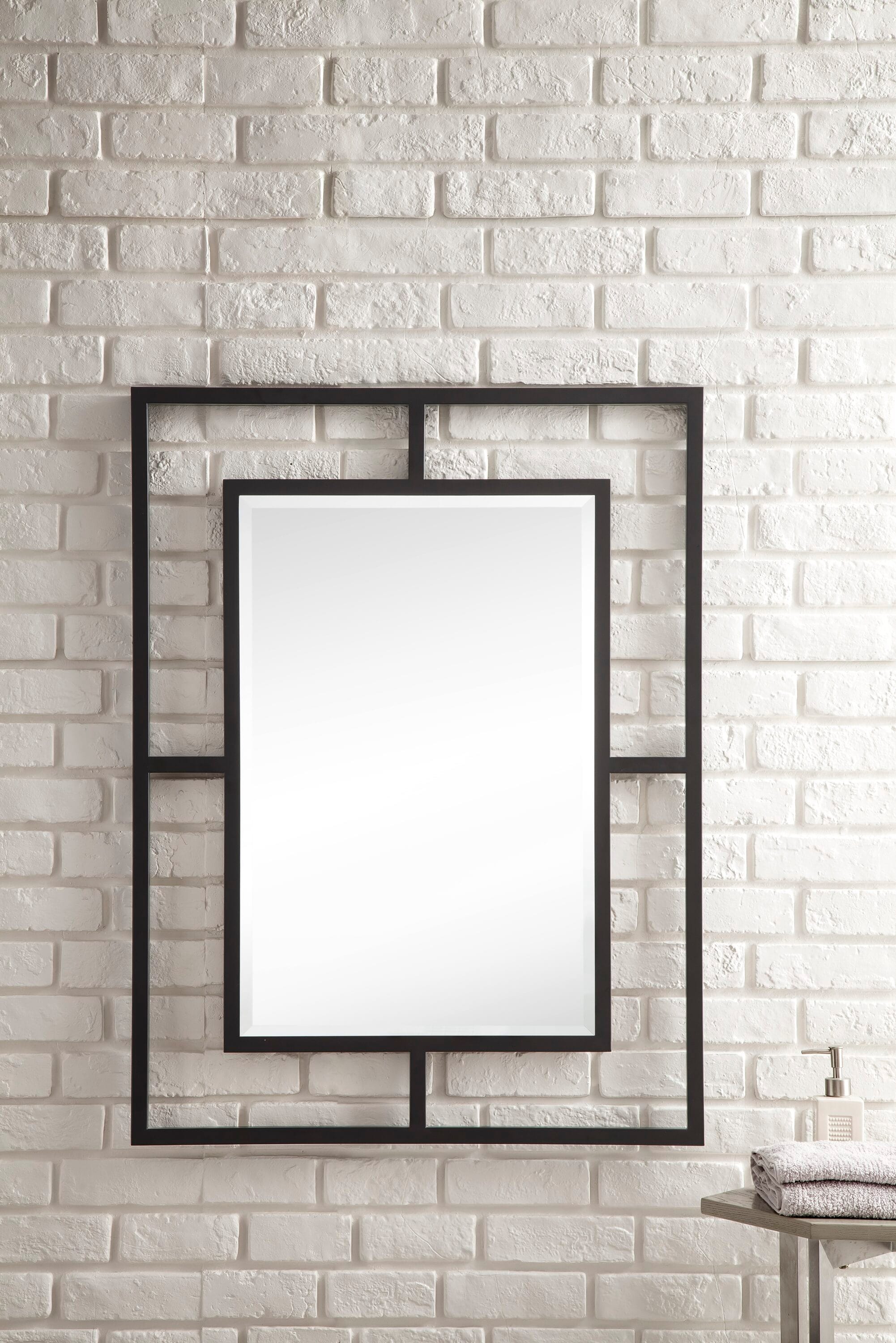 Elegant Matte Gold Rectangular Vanity Mirror with Stainless Steel Frame