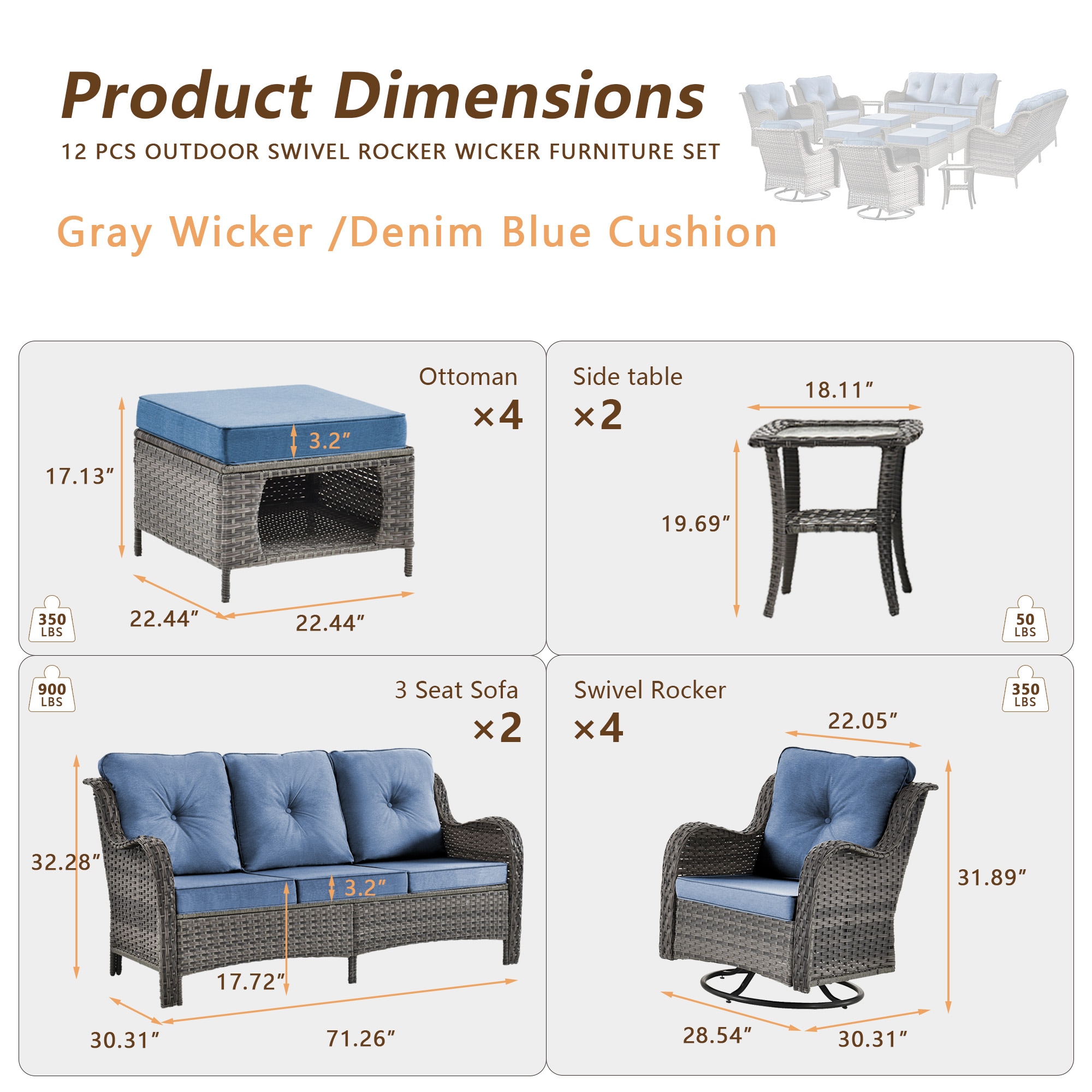 DWIOM YZX20-112233 Patio-Conversation-Sets - View #3