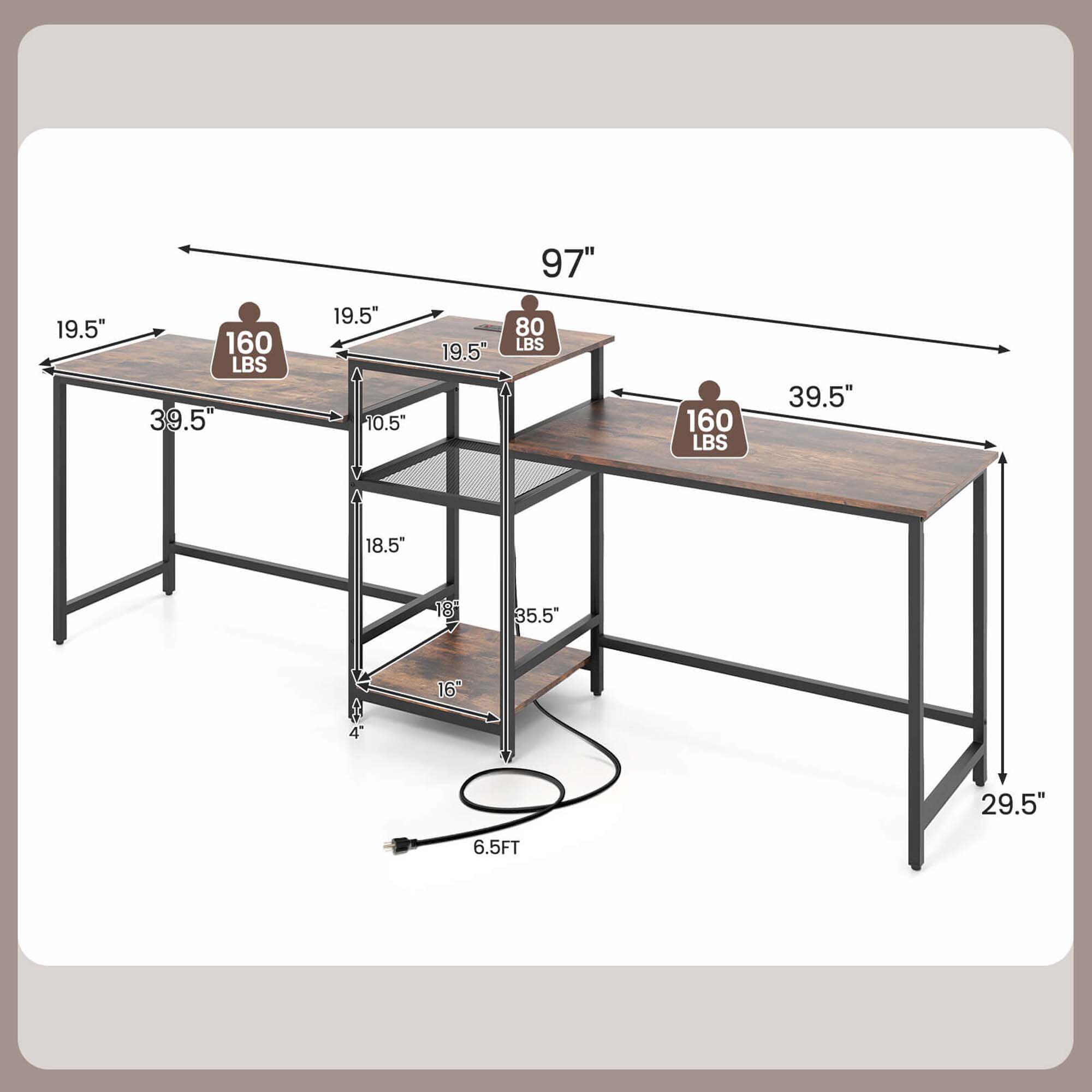 Costway HCST04402 desks - View #2