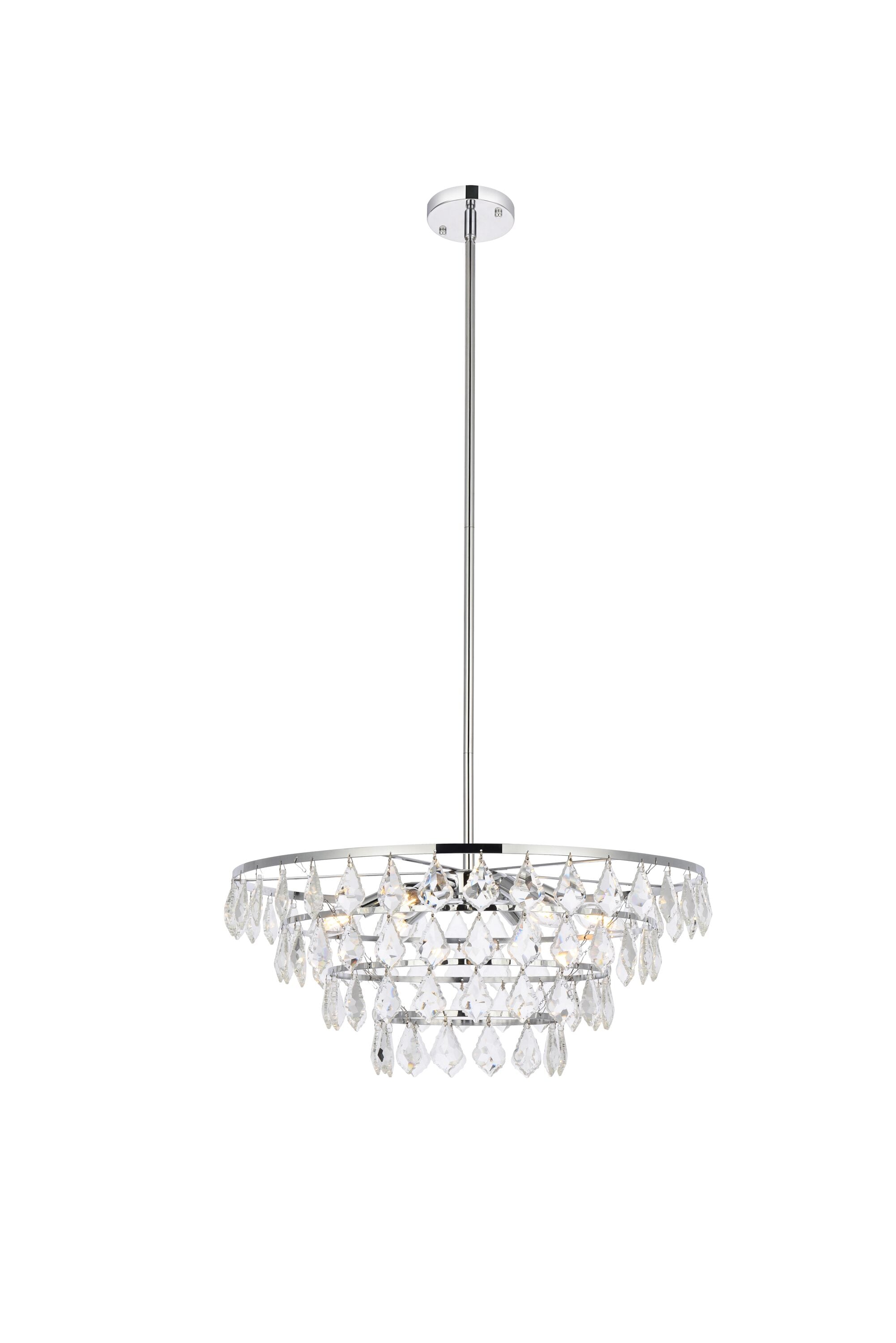 Ella 24'' Chrome Crystal Pendant Light