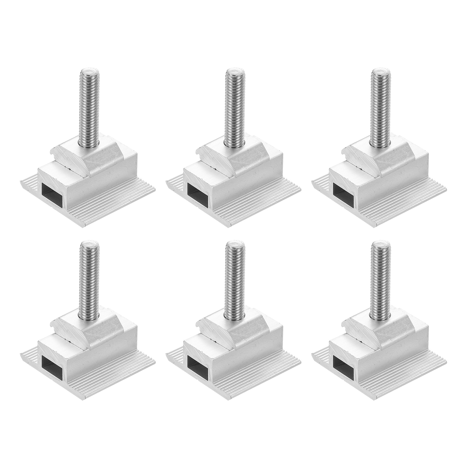 Unique Bargains Adjustable Solar End Clamp Solar Panel Mount Bracket Roof Mounting Clamps Silver Aluminum System Install Accessories 40mm Pack of 6 #S25093001UX2746