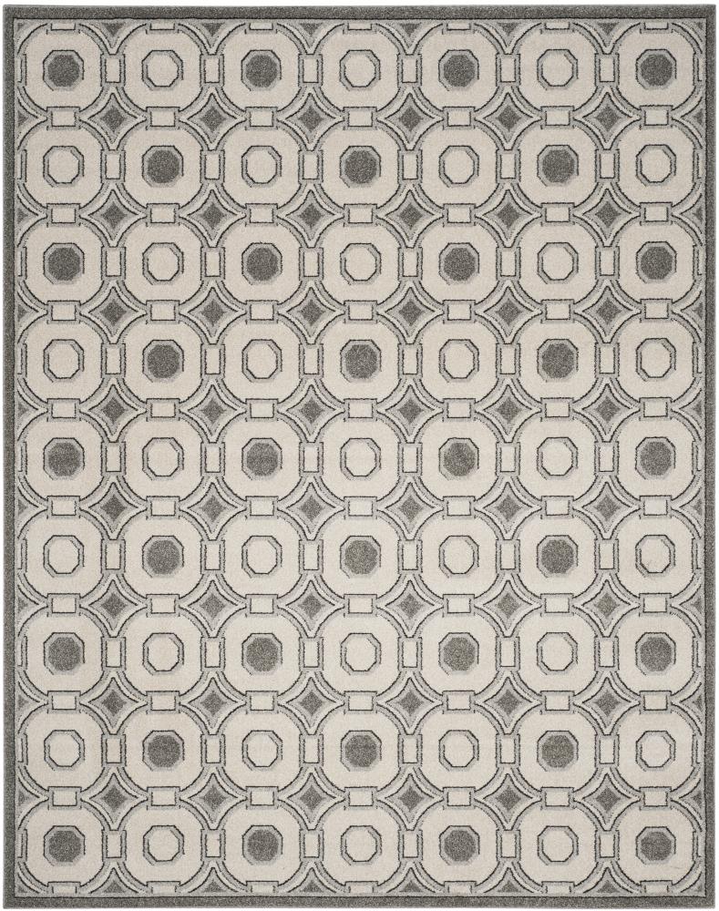Safavieh AMT431E-8 Oka 8 x 10 (ft) Loomed Polypropylene Ivory/Gray Rectangular Indoor/Outdoor Geometric Area rug
