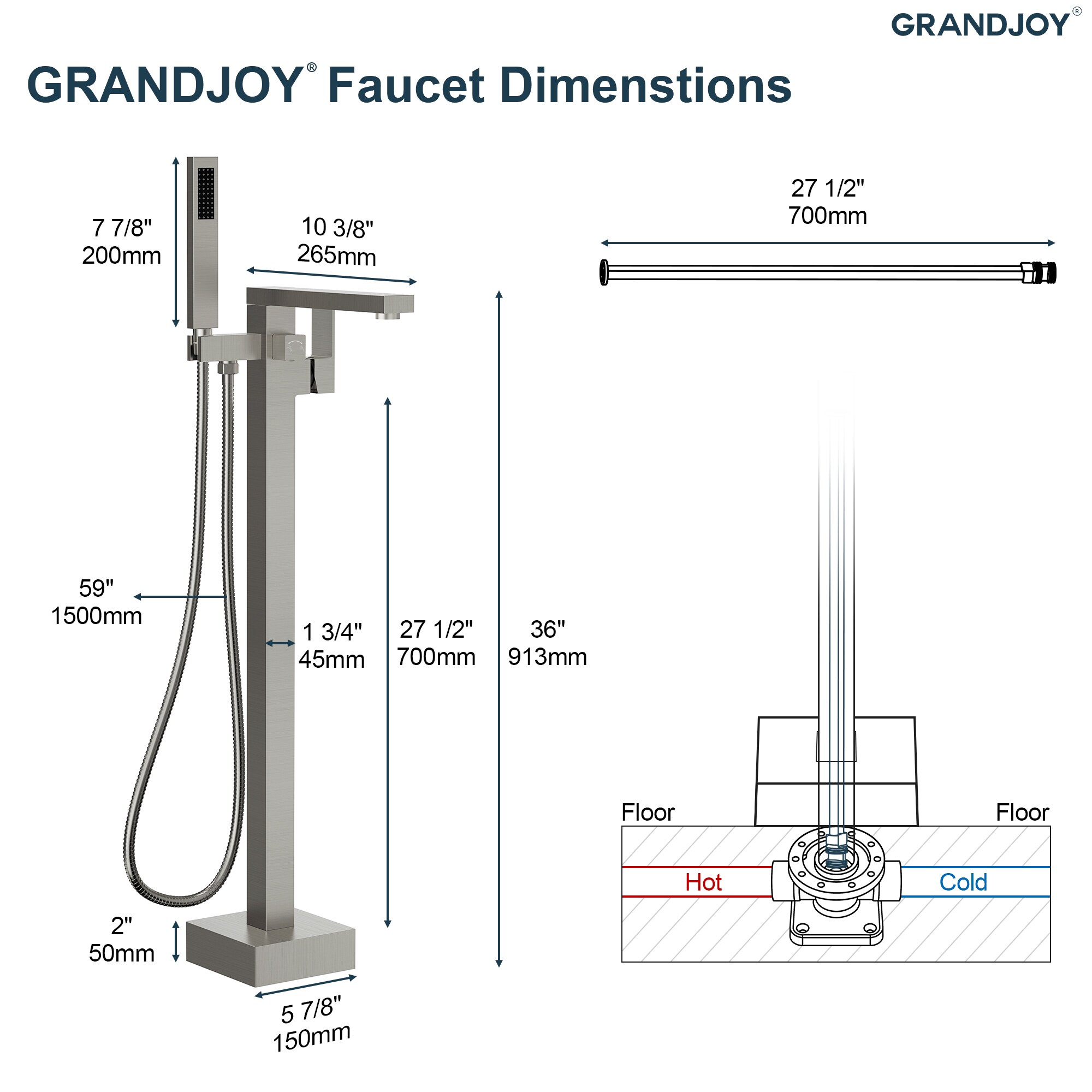 GRANDJOY SGF10GJ-94BN Roman-Tub-Faucets - View #11