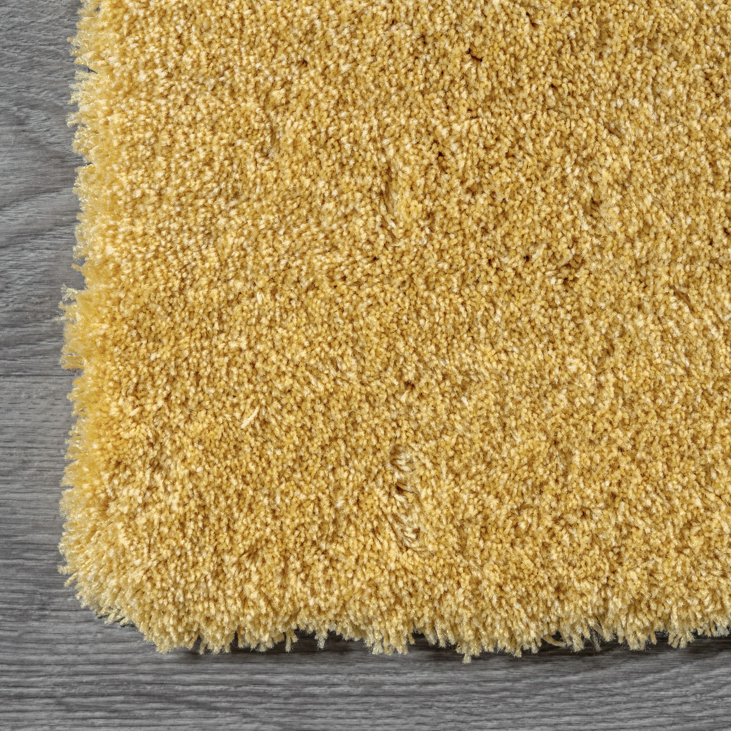 Yellow and Gray Ombre Hand-Tufted Shag Rug, 4' x 6'
