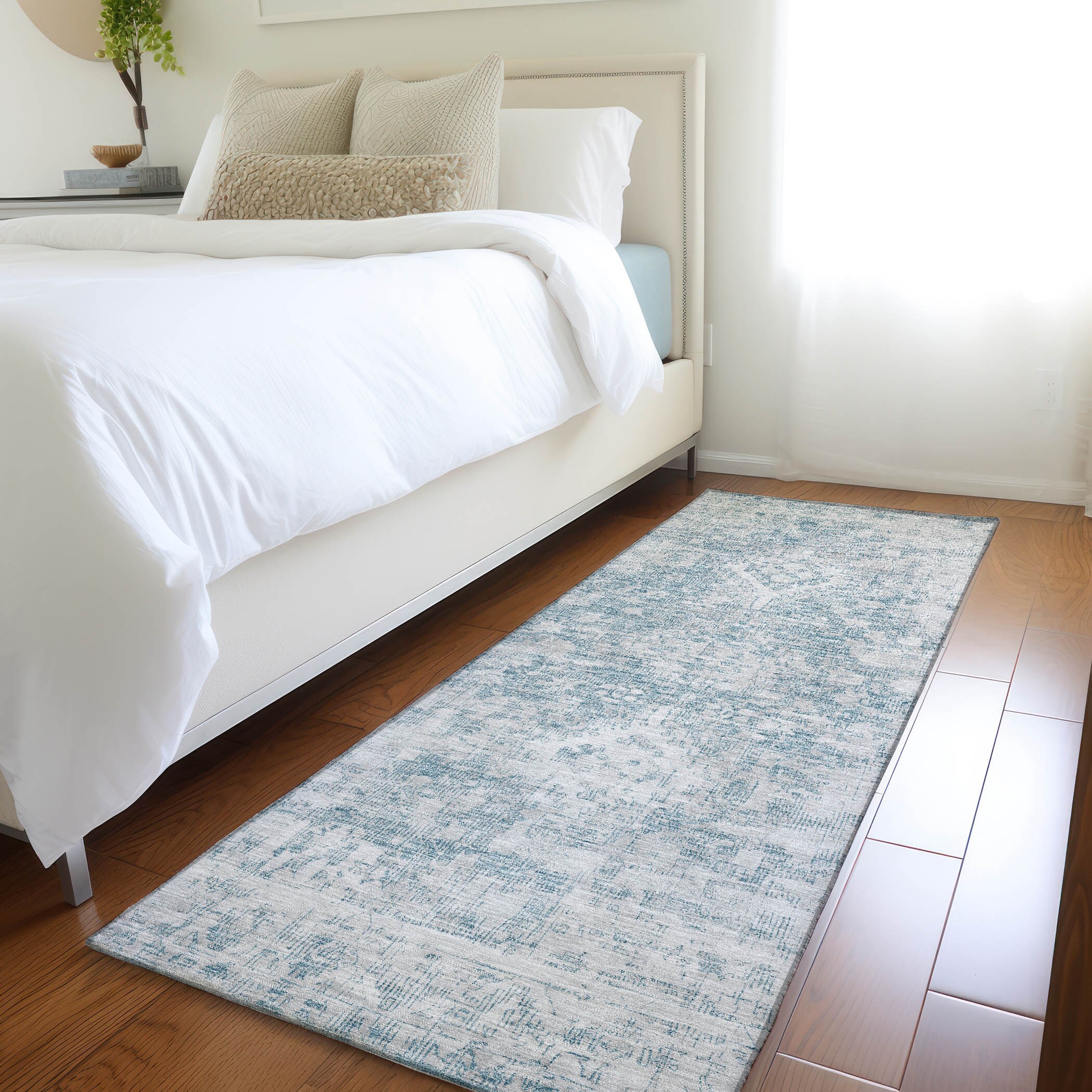 Addison Rugs ACN1229SK2X8 Chantille ACN1229SK 2 x 7 (ft) Polyester Sky Rectangular Indoor/Outdoor Geometric Machine washable Runner rug