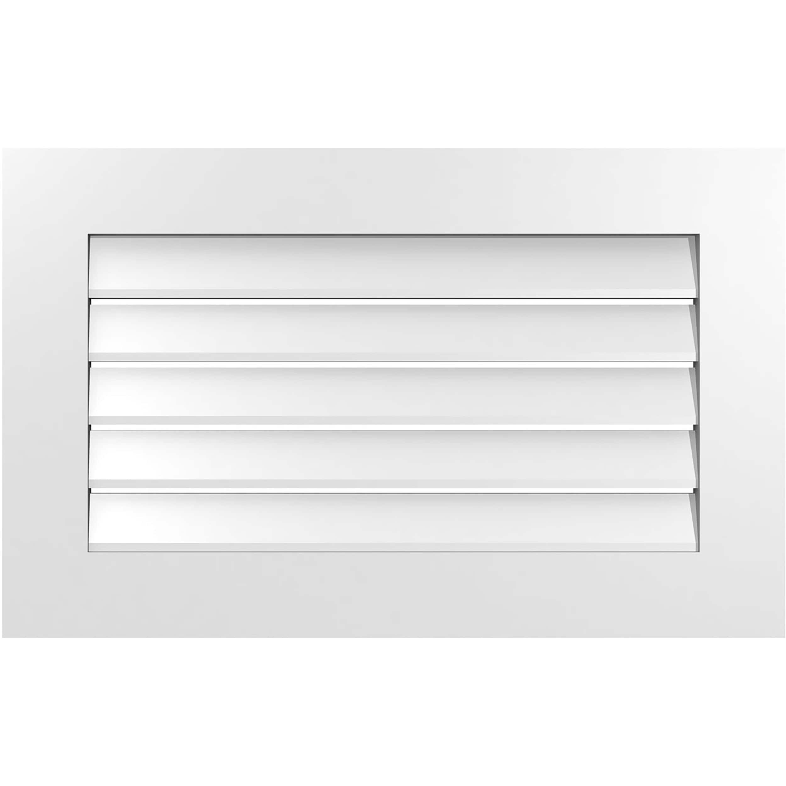 Ekena Millwork GVPVE32X2001SF 32-Inches x 20-Inches Off-white Rectangle PVC Gable Louver Vent