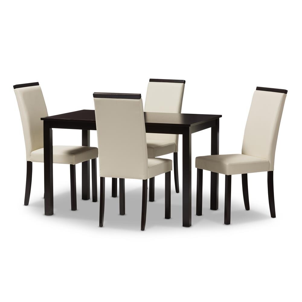 Baxton Studio 143-8052-8050-LW Daveney Beige Contemporary/Modern Dining Room Set with Rectangular Table (Seats 4)