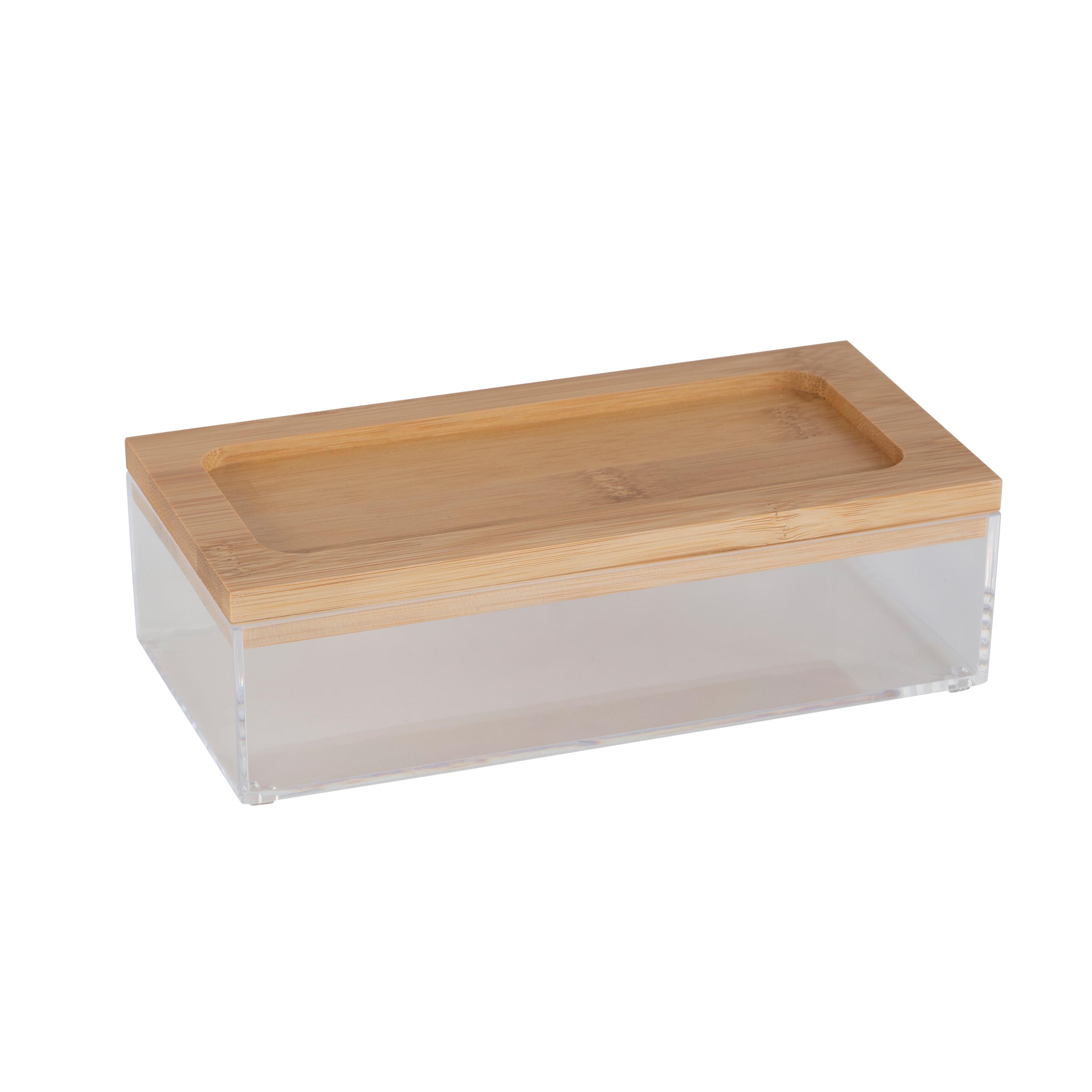 Simplify Medium Organizer with Bamboo Lid Clear