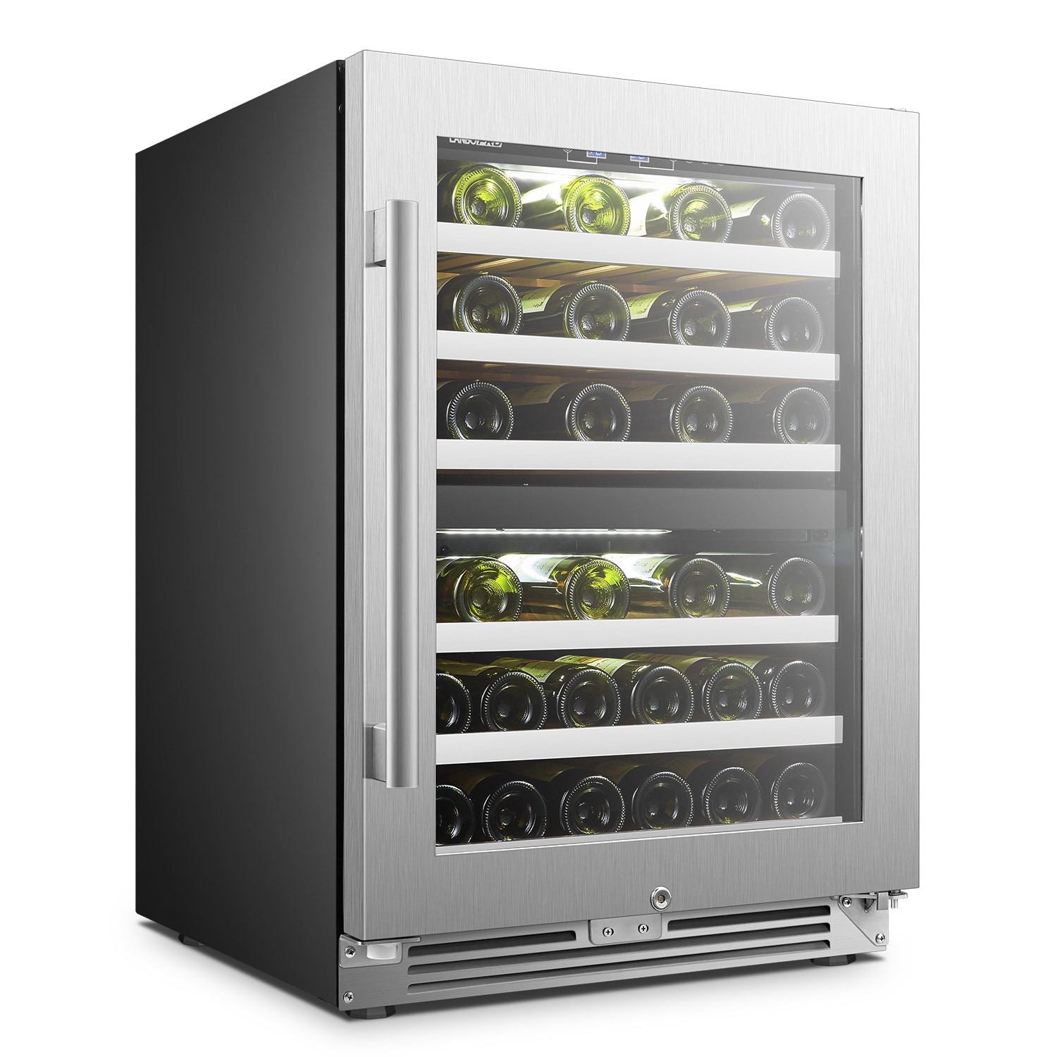 LANBOPRO 23.4-in W 44-Bottle Capacity Black, Stainless Steel Dual Zone  Cooling Built-In /freestanding Wine Cooler in the Wine Coolers department  at