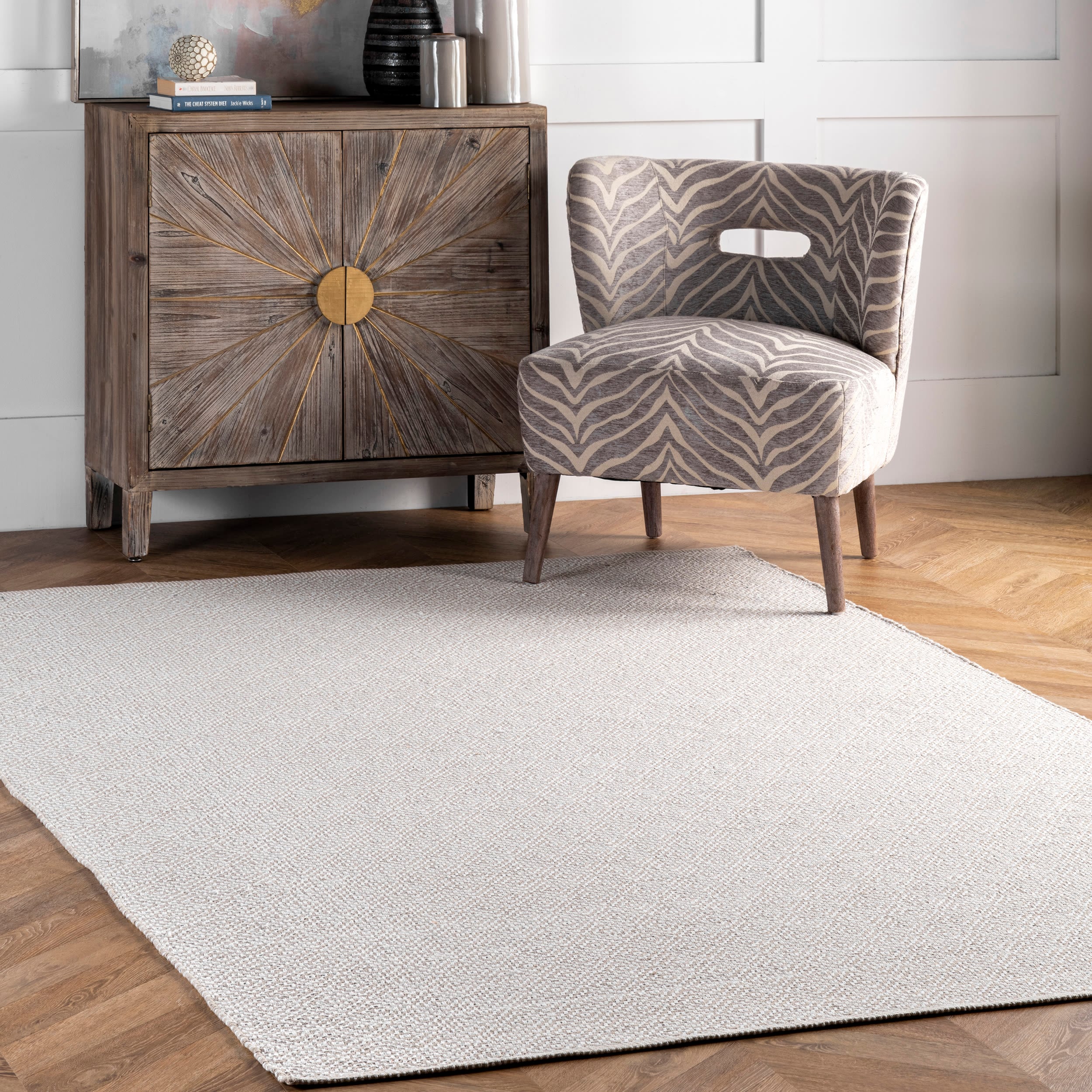 nuLOOM HMCO6B-9012 9 x 12 (ft) Loomed Cotton Taupe Rectangular Indoor Geometric Area rug