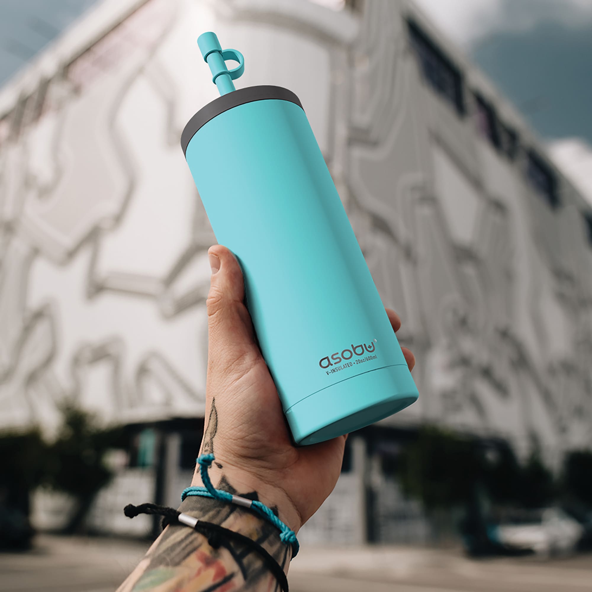 ASOBU 20-fl oz Stainless Steel Insulated Tumbler- Turquoise in the ...