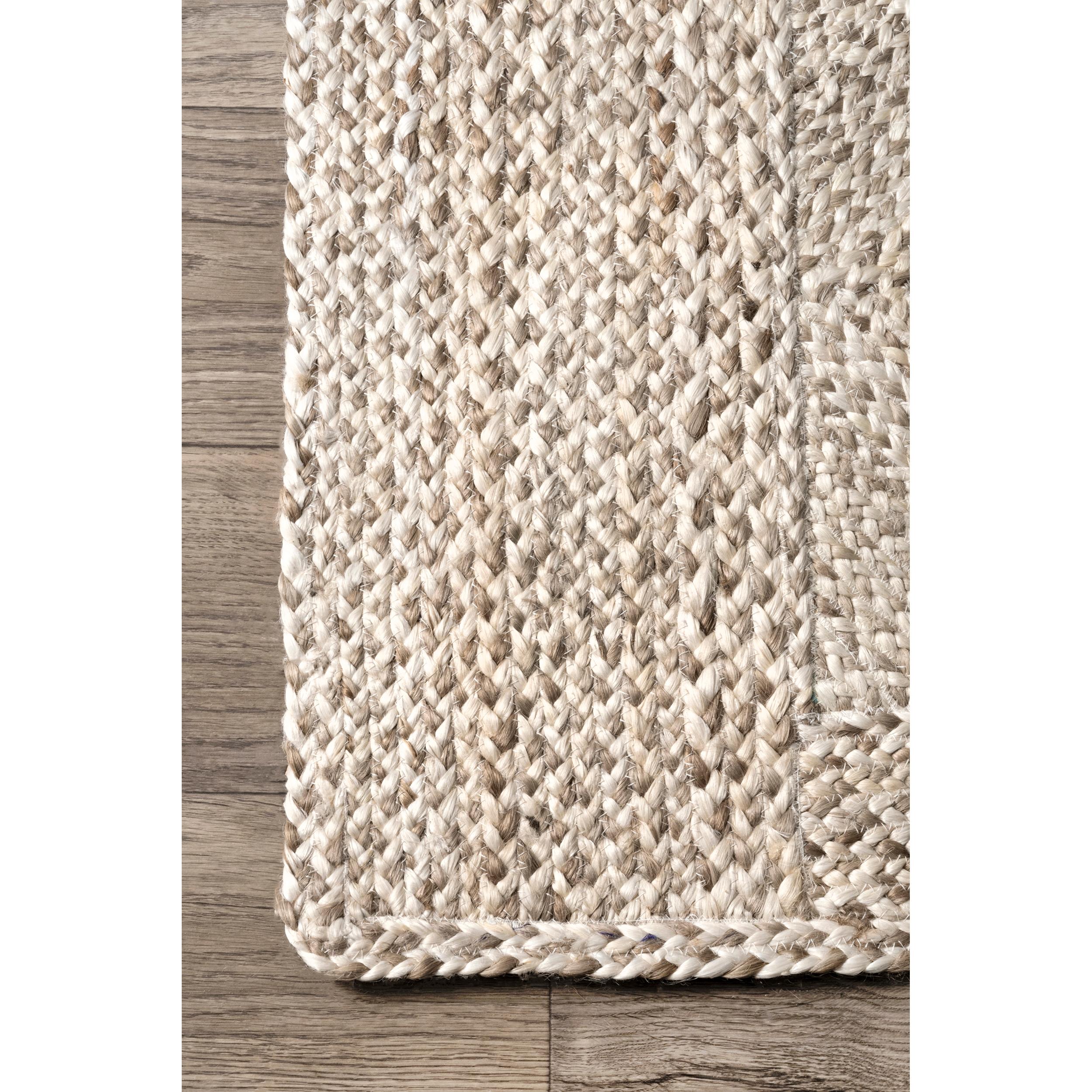 Handmade Natural Jute Trellis Braided Rectangular Area Rug 10' x 14'