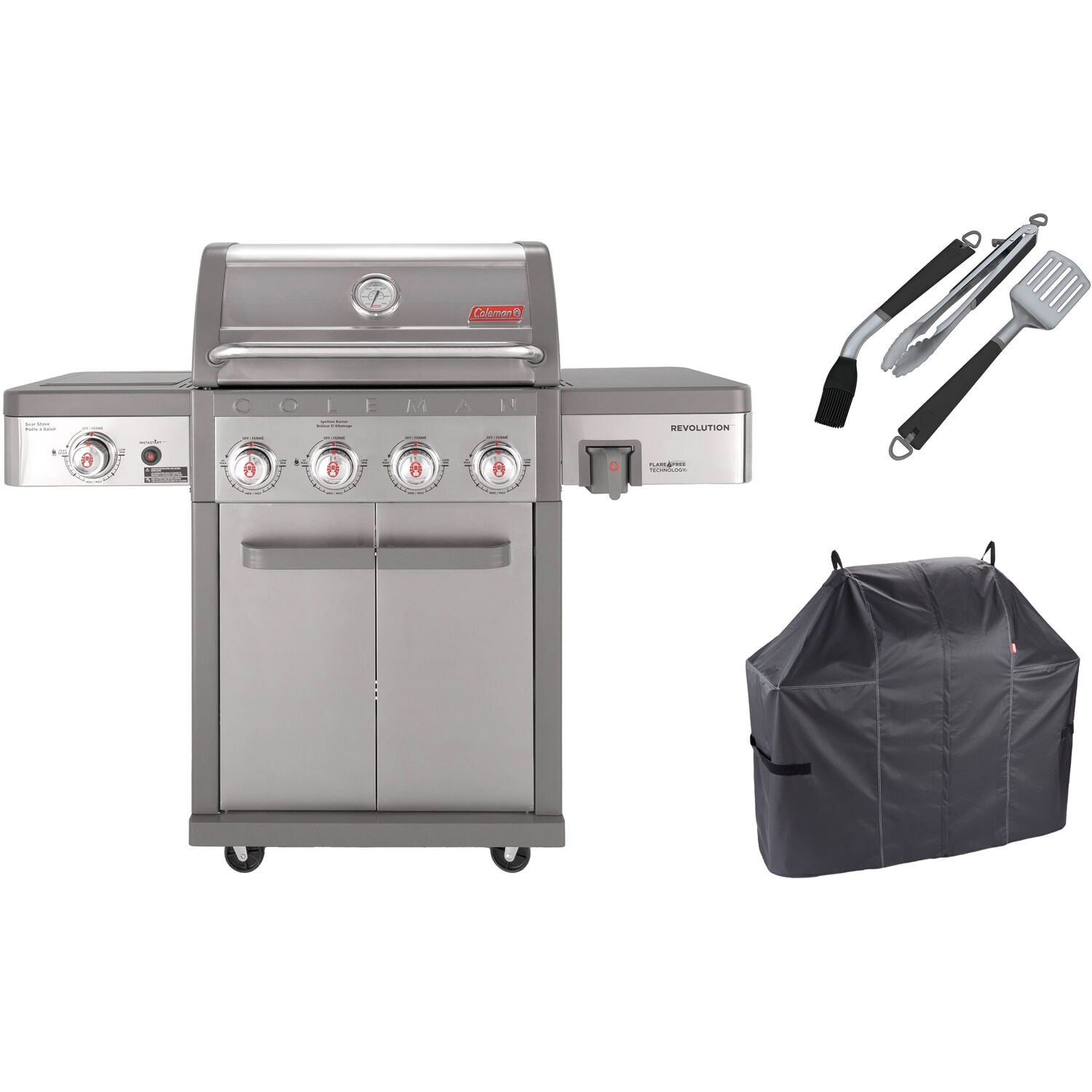 Coleman RV-401BBQ-3-KIT Grilling Kit Stainless Steel 4 -Burner Liquid Propane and Natural Gas Grill