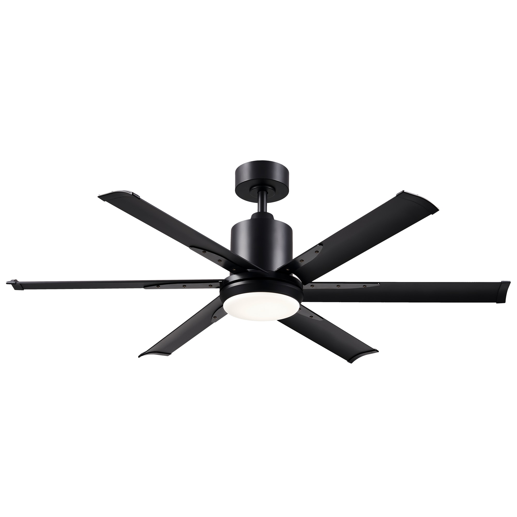 CO-Z CFN-1203-BK 52-in Color-Changing Integrated LED Black with Black Blades Ceiling Fan With Light - Remote Included ( 6 -Blade )