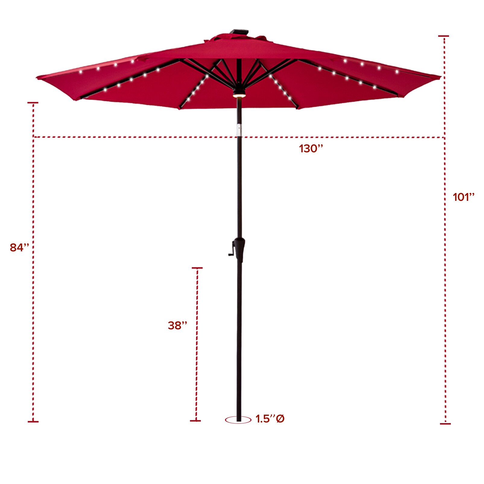FLAME&SHADE CFSLED11RED2 Umbrellas-2 - View #6