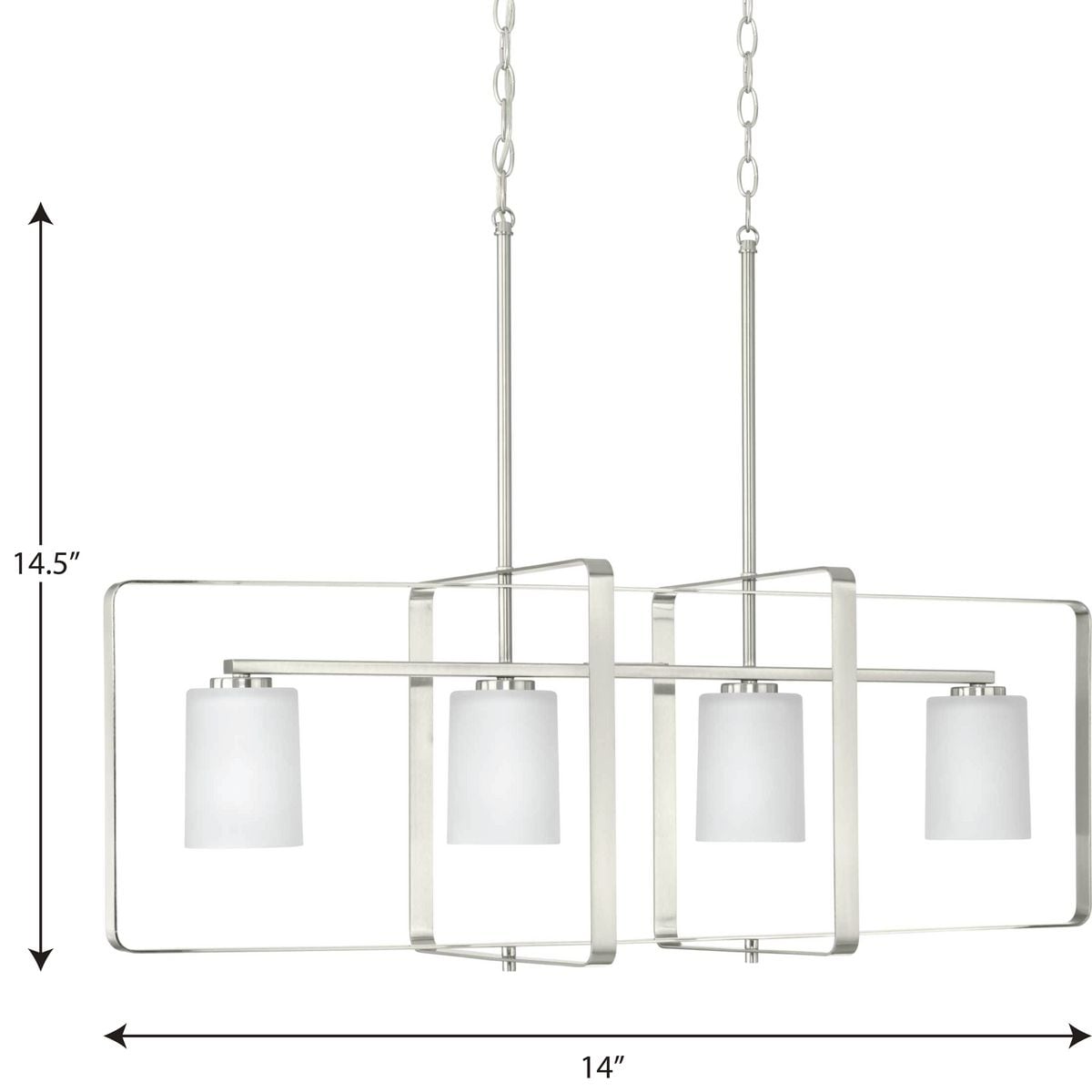 League 42'' Brushed Nickel Modern Farmhouse Chandelier with Etched Glass