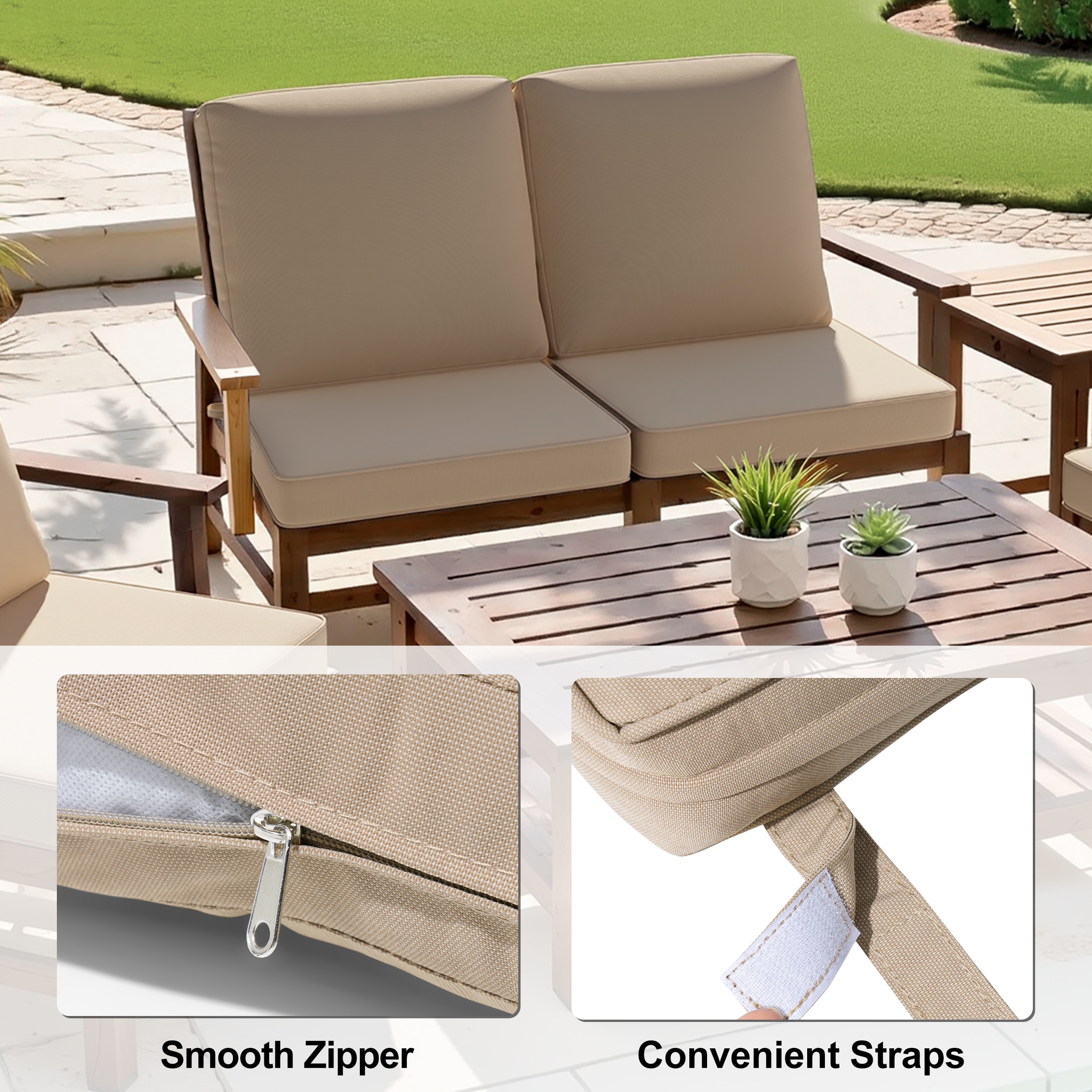 Crestlive Products CL-CU009BEI-1BC Patio-Furniture-Cushions - View #6
