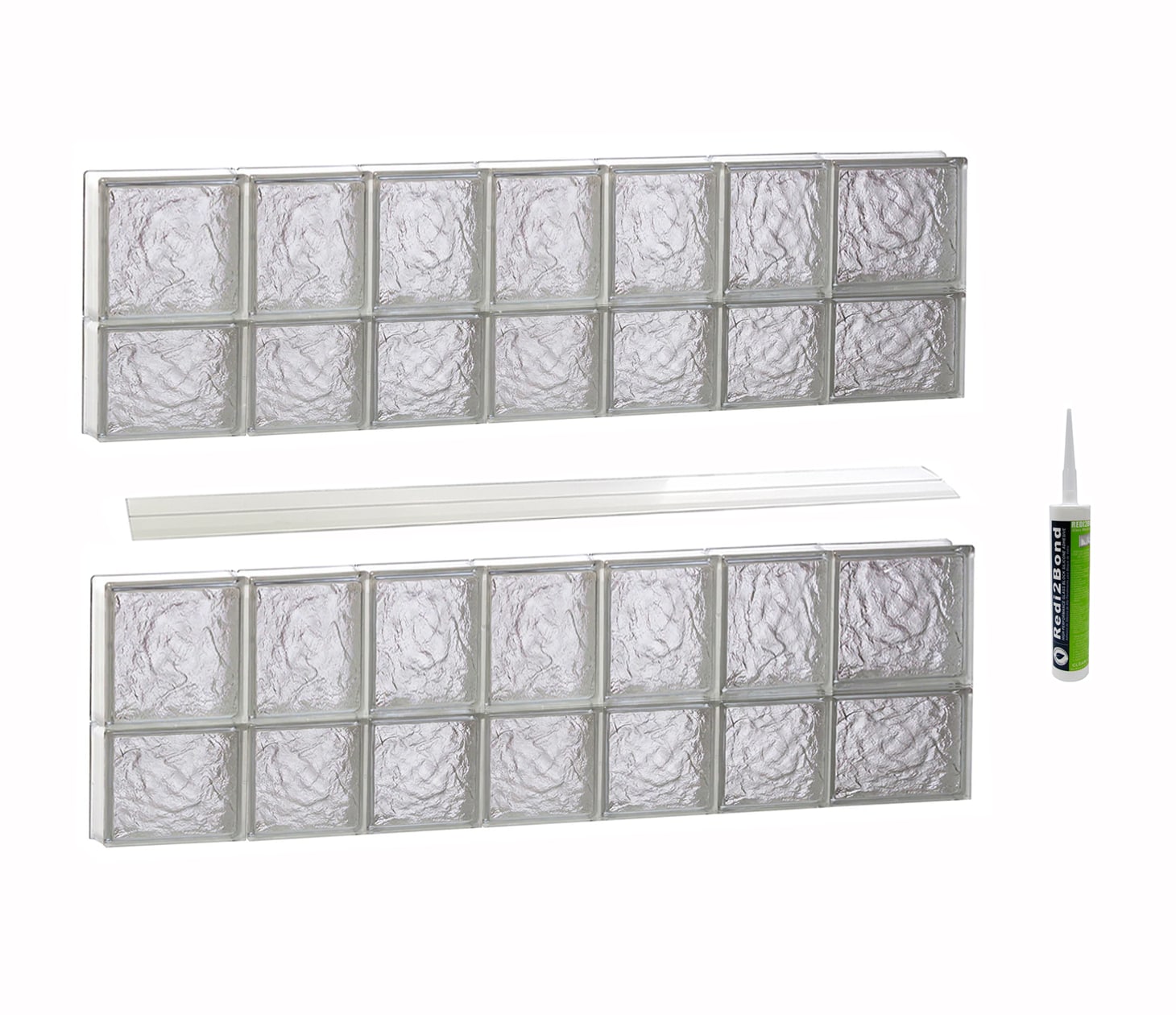 REDI2SET S4628IS Ice Glass 44-1/4-in x 27-in Frameless Replacement Glass Block Window