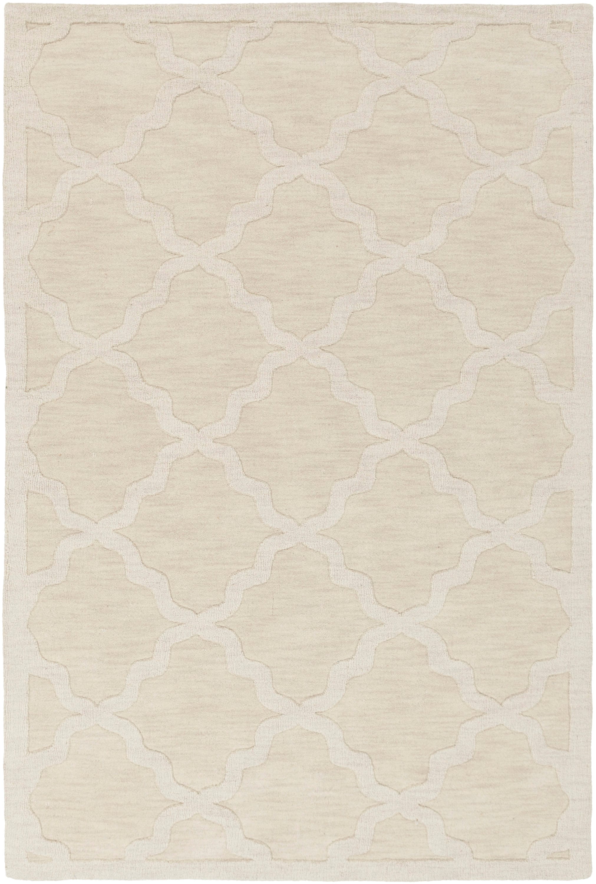 Livabliss AWHP4021-35 Central Park 3 x 5 (ft) Loomed Wool Taupe Rectangular Indoor Border Area rug
