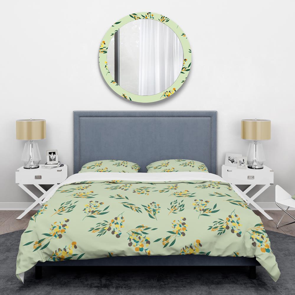 Designart BED24246-T 3 -Piece Green Twin Duvet cover Set