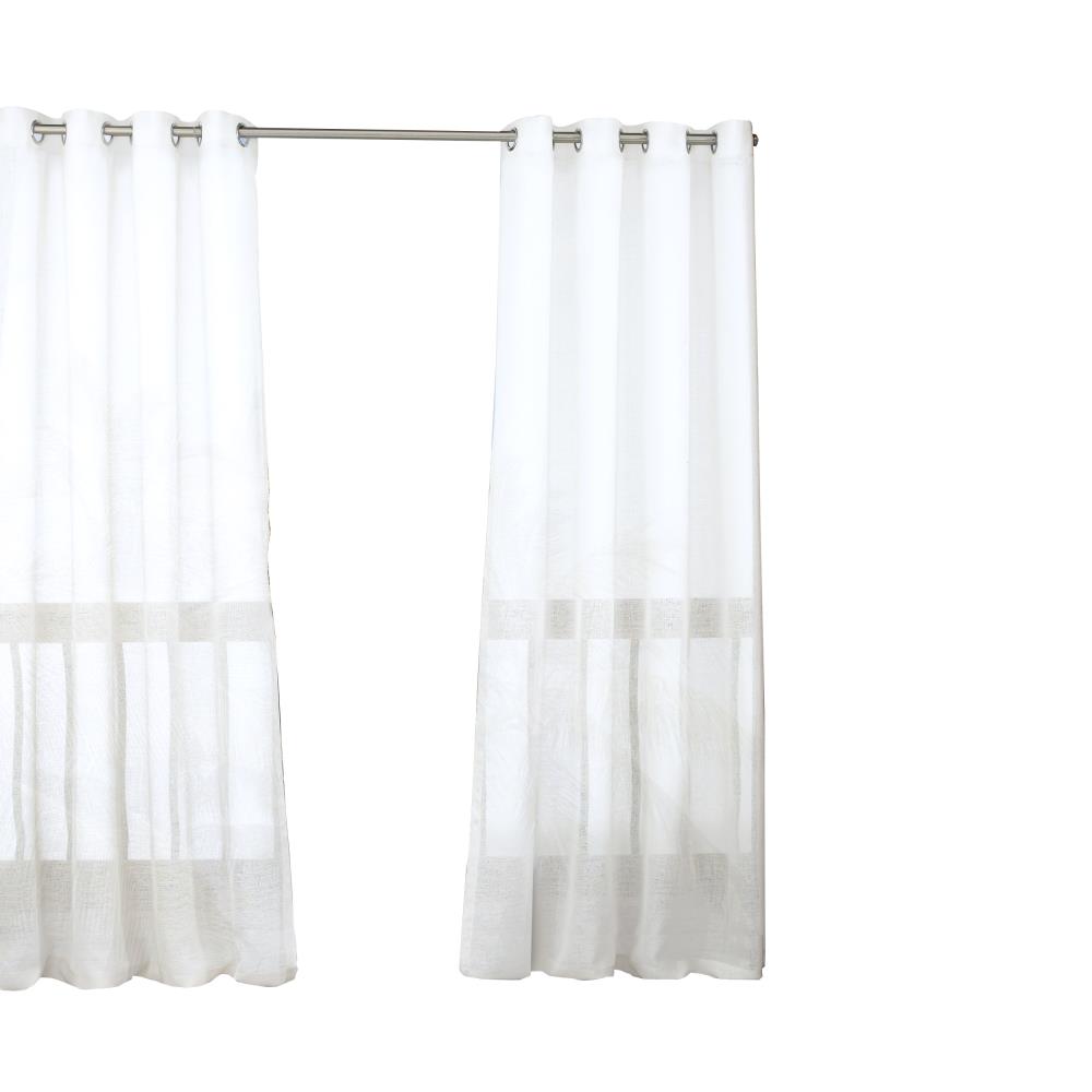 PARASOL 14026052084WHI 84-in White Polyester Sheer Grommet Single Curtain Panel