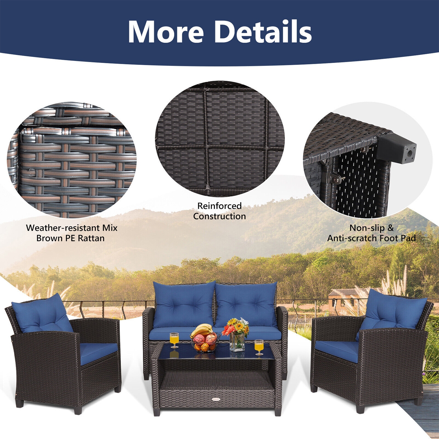 WELLFOR OUJ66742NY+ Patio-Conversation-Sets - View #2
